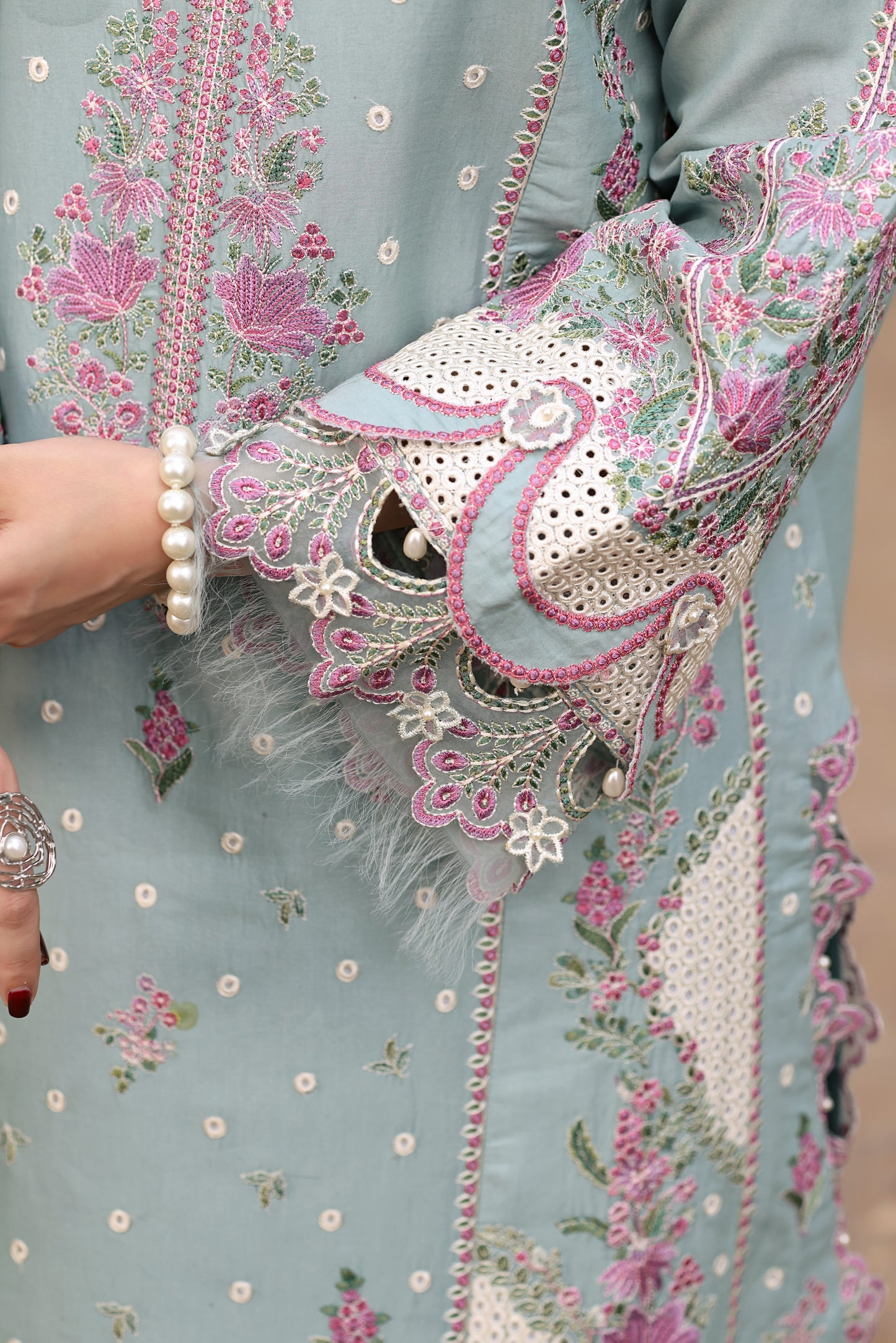 Rs 17500 Aneelas Stitched Lawn Emb 3pc [LUX-26-11] [Dispatch time 2 Months]