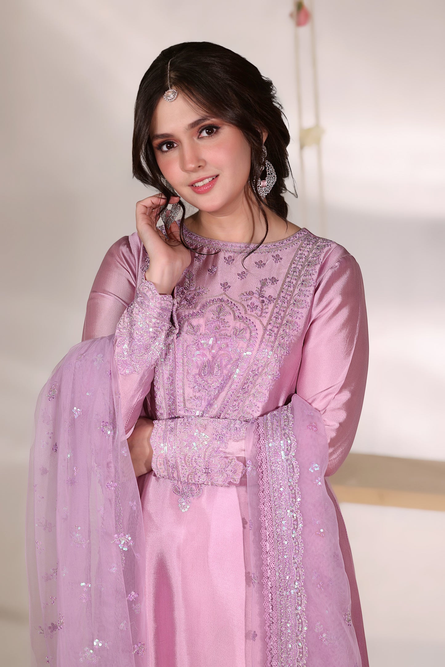 Rs 16500 Aneelas Stitched Tussel Silk Emb Frock 3pc [EID-09] [Dispatch Time 2 Months]