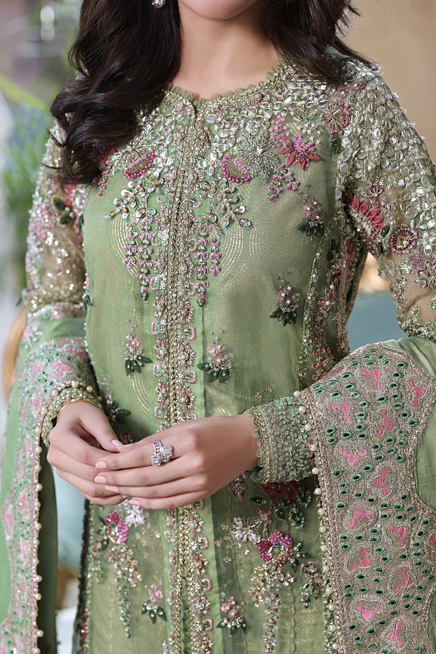 Aneelas Stitched Bridal/ Wedding 3pc [BR-25-B] [Dispatch Time 2 Months]