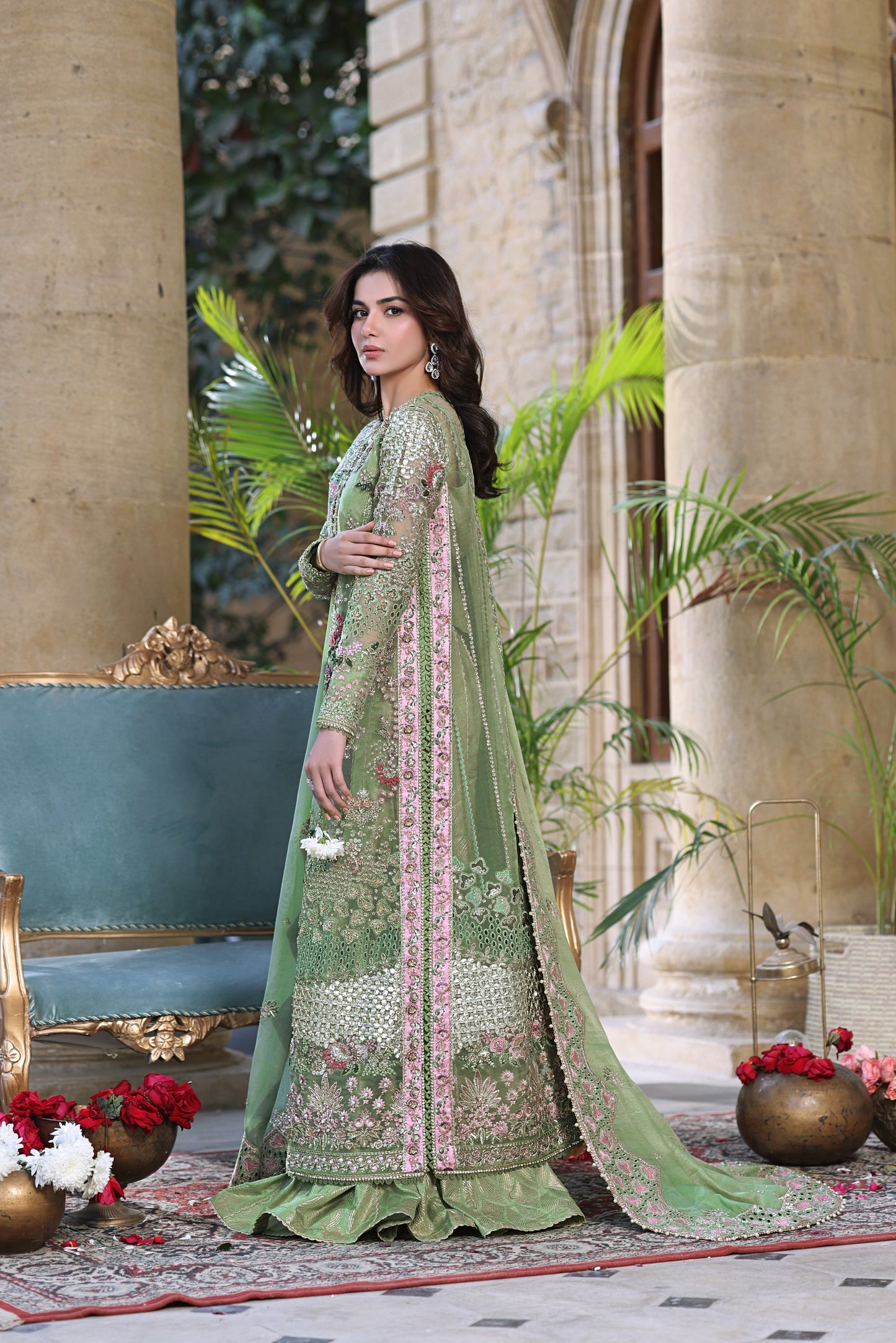 Aneelas Stitched Bridal/ Wedding 3pc [BR-25-B] [Dispatch Time 2 Months]