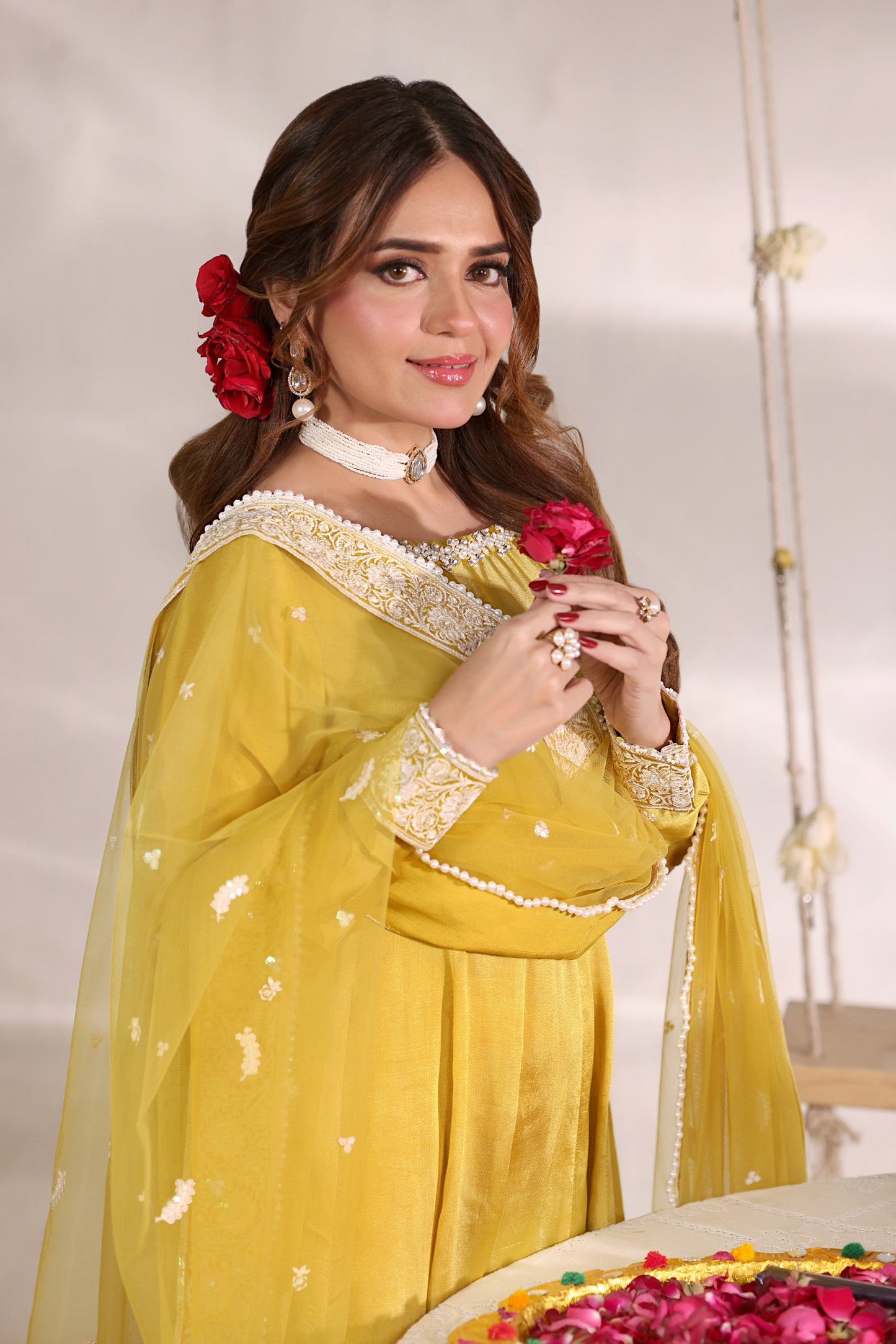 Rs 28500 Aneelas Stitched Tussel Silk Emb Frock 3pc [RS-13] [Dispatch Time 2.5 Months]