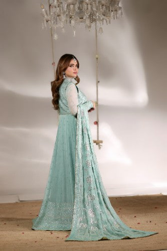 Rs 23000 Aneelas Stitched Chiffon Maxi with Koti 3pc [BR-29] [Dispatch Time 2.5 Months]