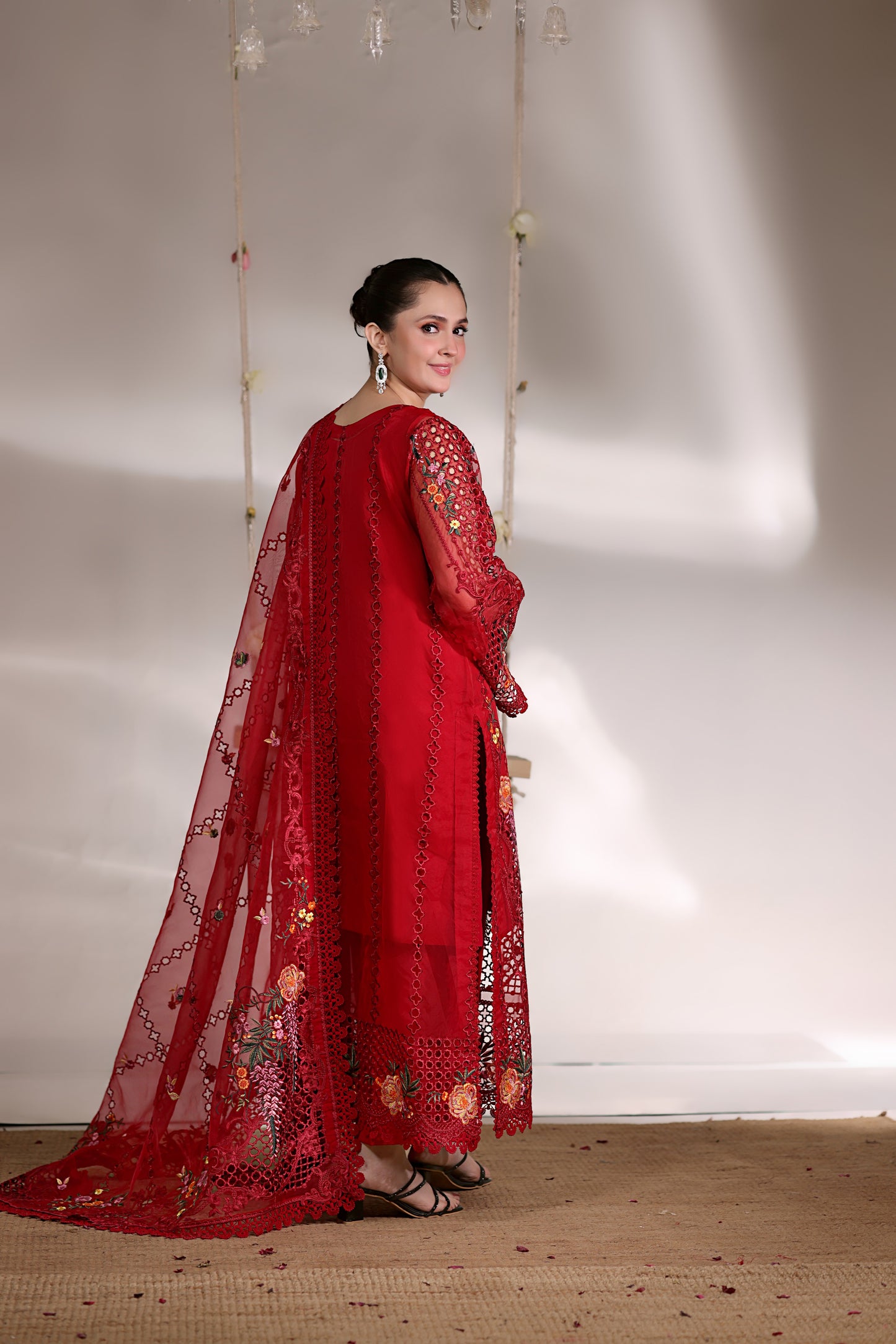 Rs 19000 Aneelas Stitched Party Wear Organza Emb 4pc [OR-05] [Dispatch Time 2 Month]