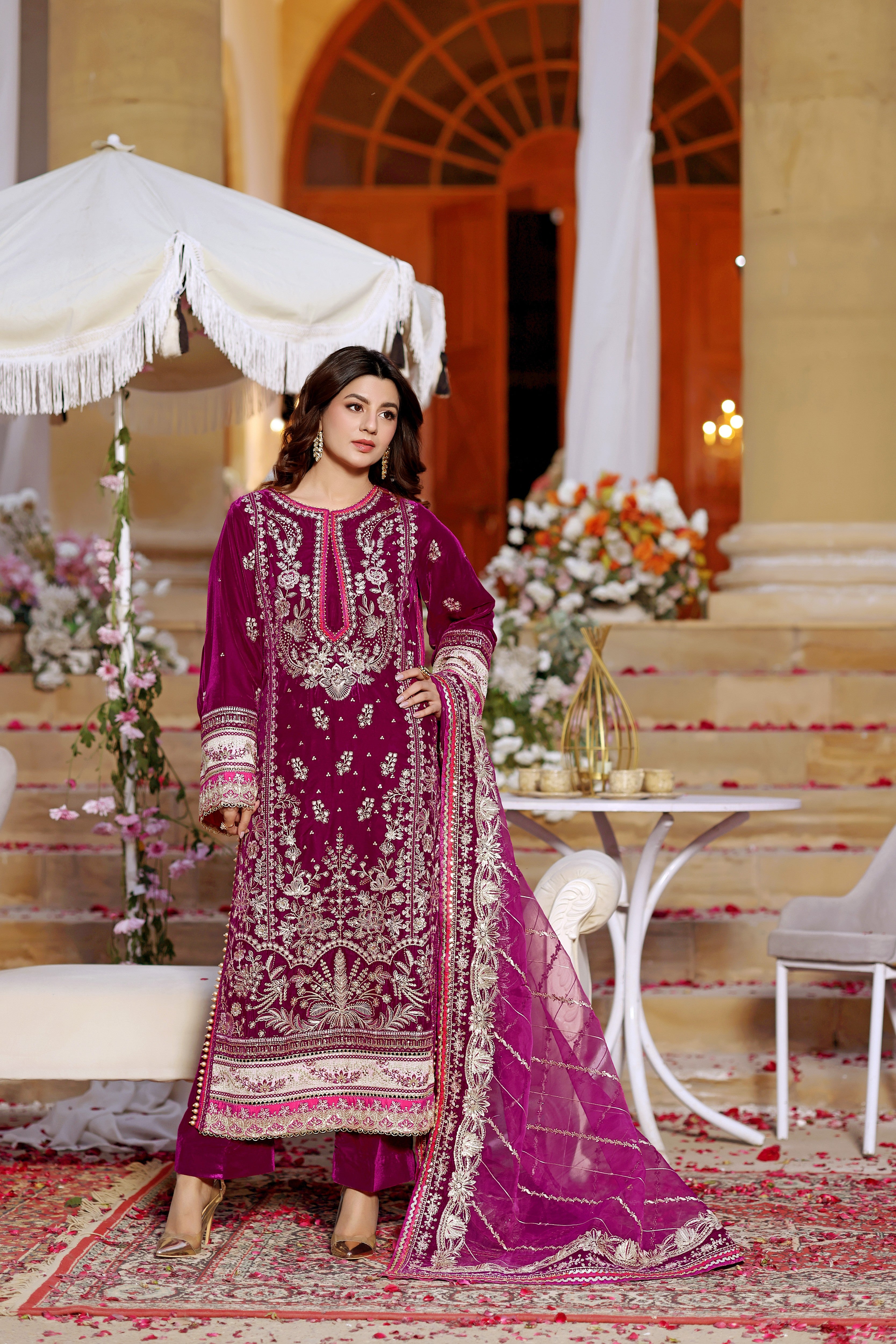 Rs 25500 Aneelas Stitched Velvet Emb 3pc [VT-13] [Dispatch Time 2 Months]