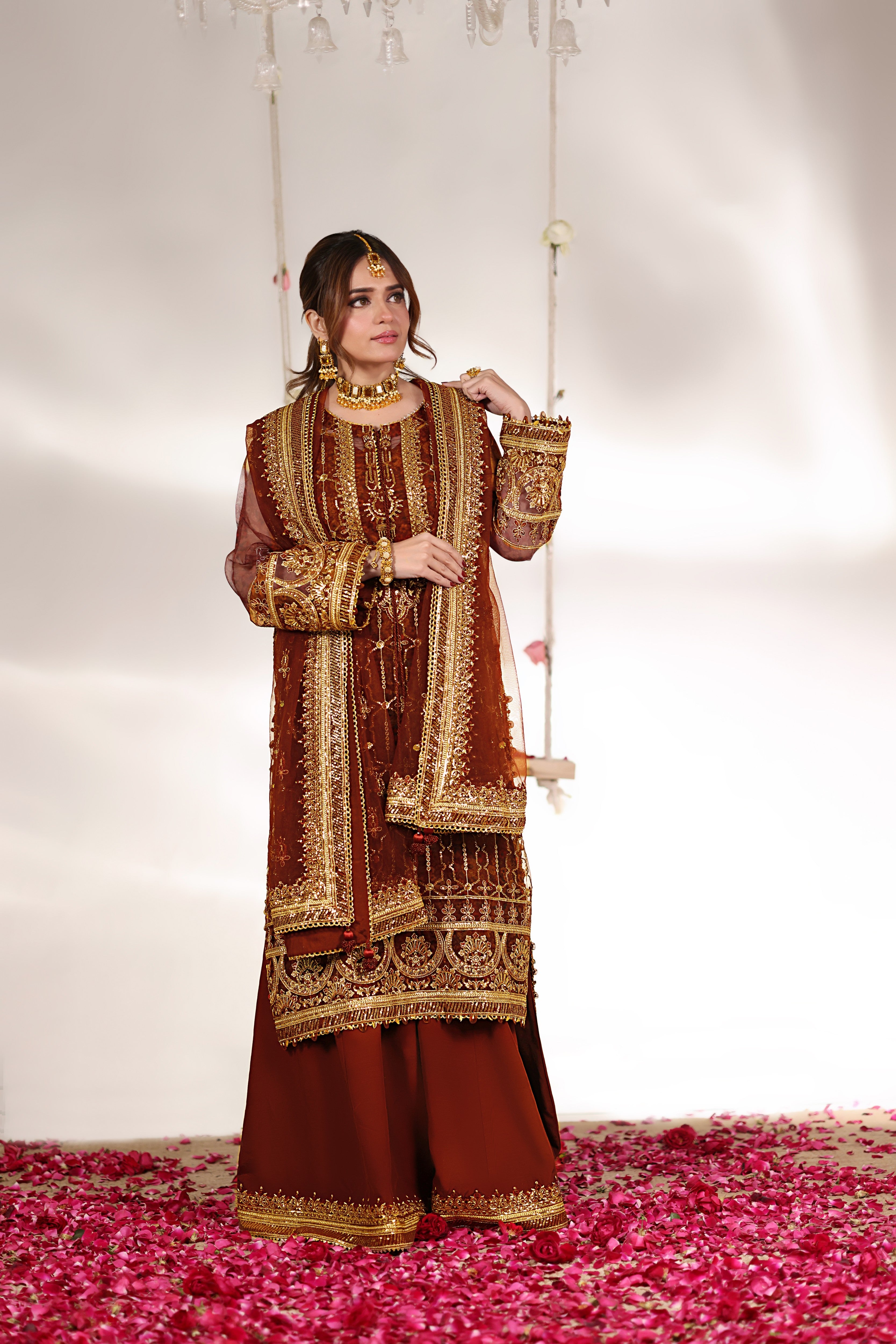 Rs 15500 Aneelas Stitched Organza Emb Shirt Emb Net Duppata 3pc [FC-13] [Dispatch Time 1.5 Months]