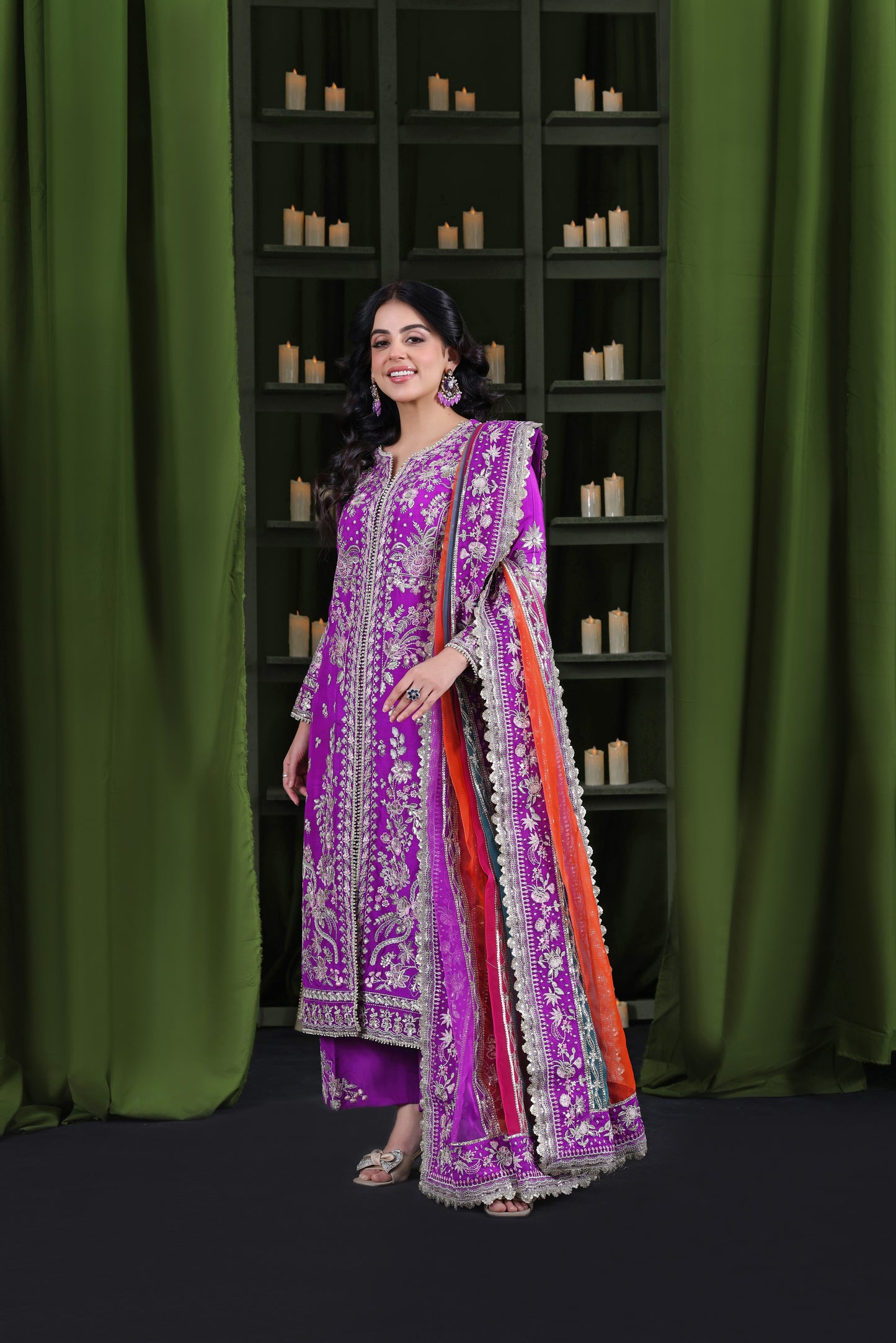 Rs 25500 Aneelas Stitched Wedding/ Formal Raw Silk Organza Duppata 3pc  [FC-11] [Dispatch Time 2 Months]