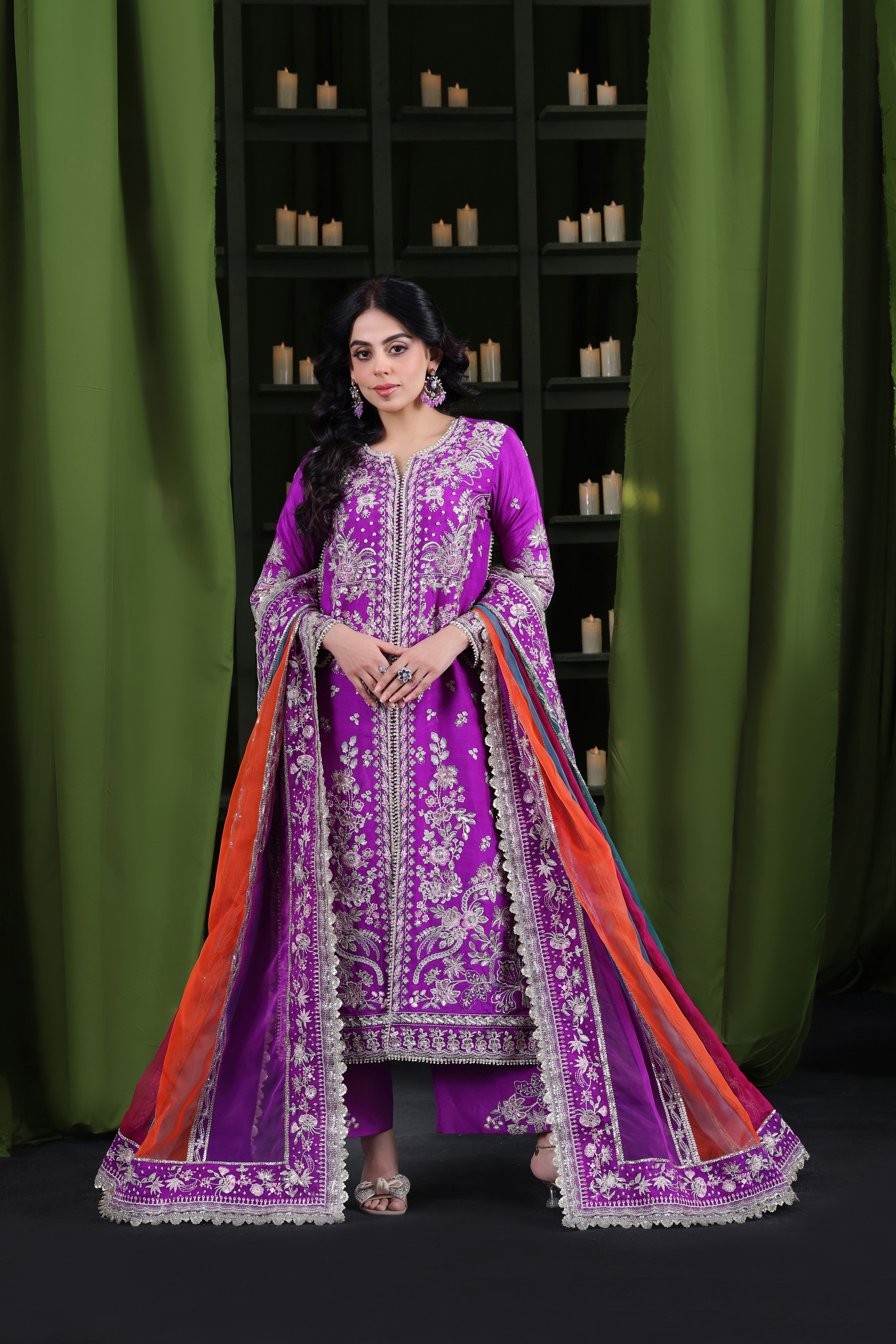 Rs 25500 Aneelas Stitched Wedding/ Formal Raw Silk Organza Duppata 3pc  [FC-11] [Dispatch Time 2 Months]