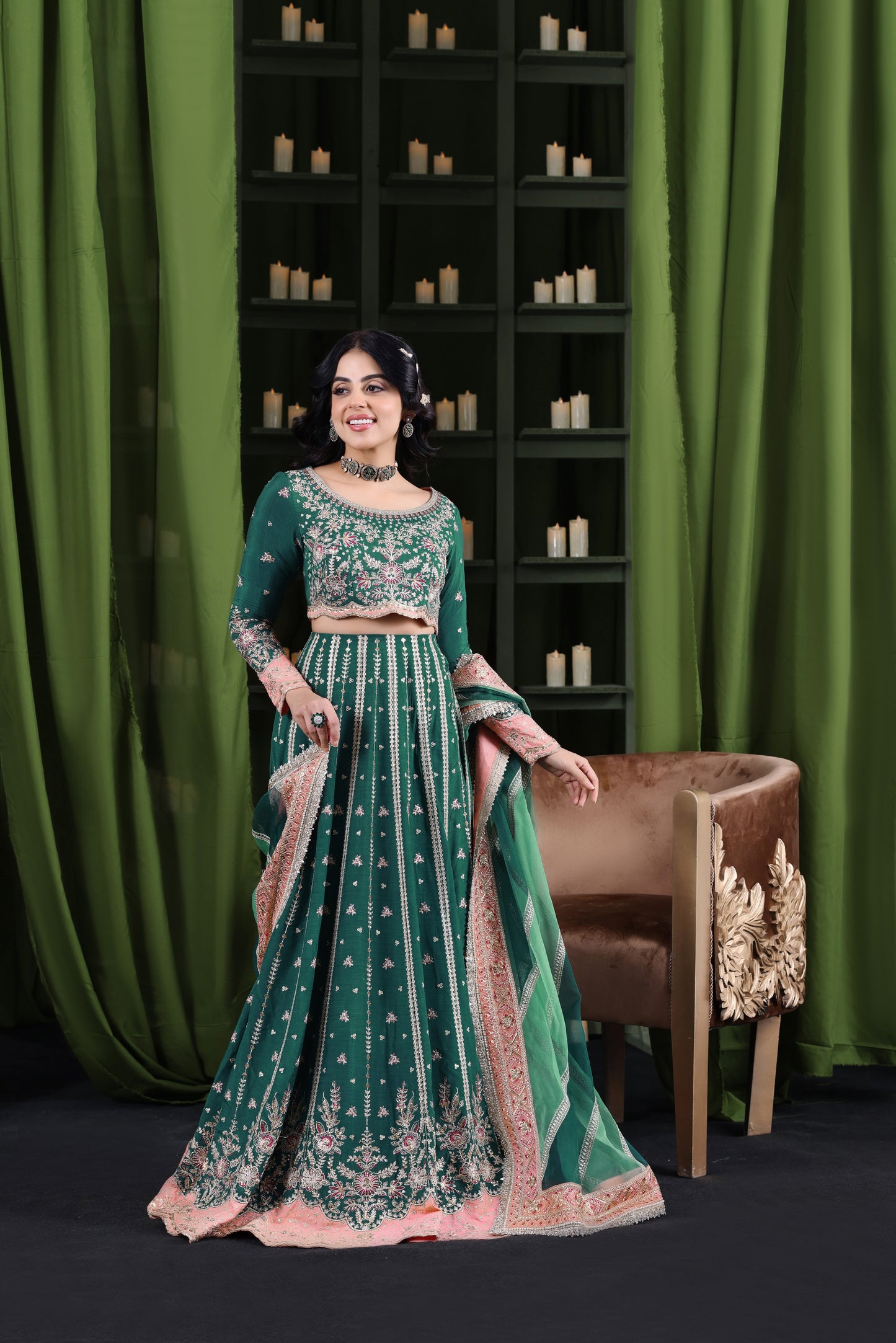 Rs 34000 Aneelas Stitched Wedding Raw Silk Choli Lehenga 3pc [BR-24] [Dispatch Time 2 Months]