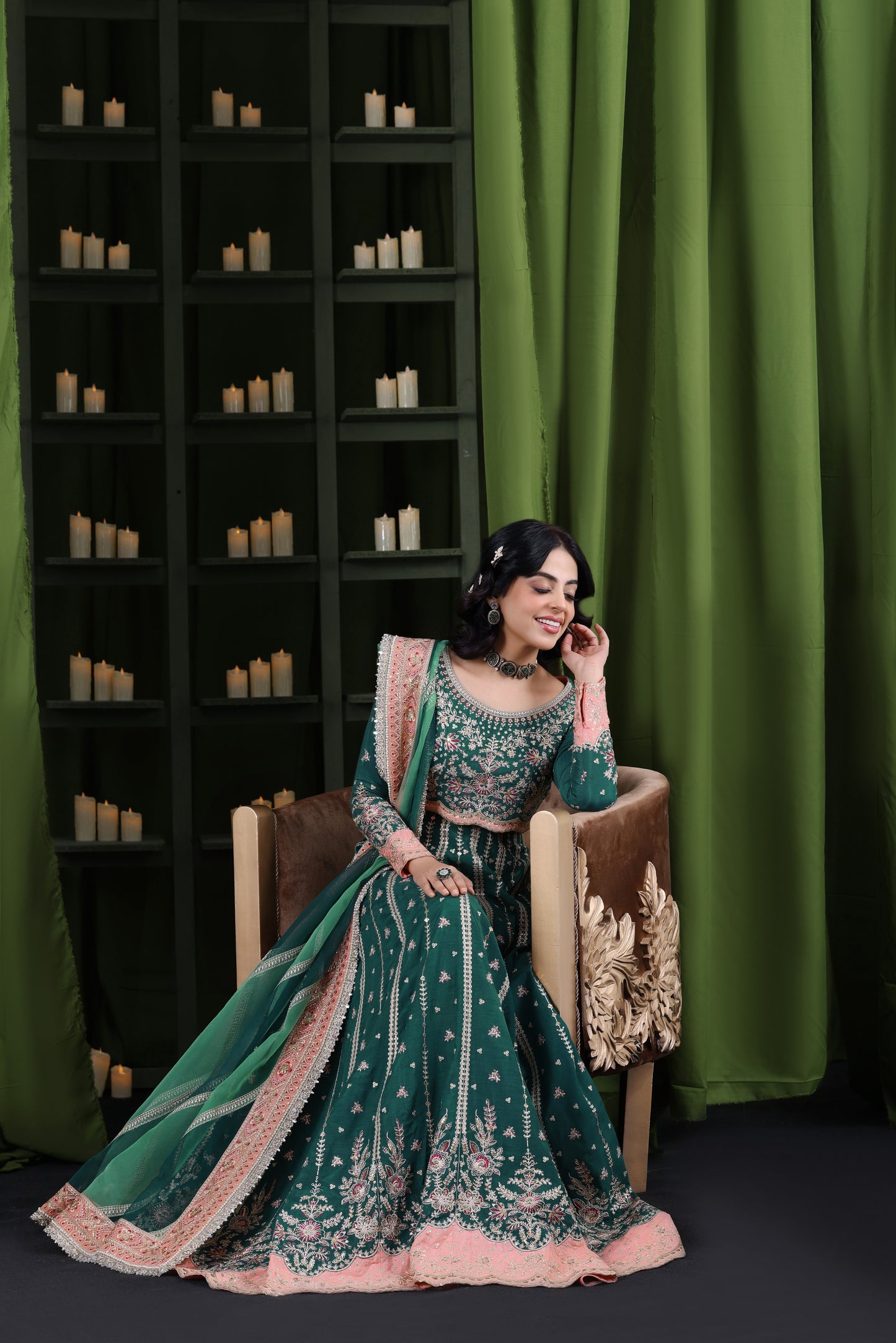 Rs 34000 Aneelas Stitched Wedding Raw Silk Choli Lehenga 3pc [BR-24] [Dispatch Time 2 Months]