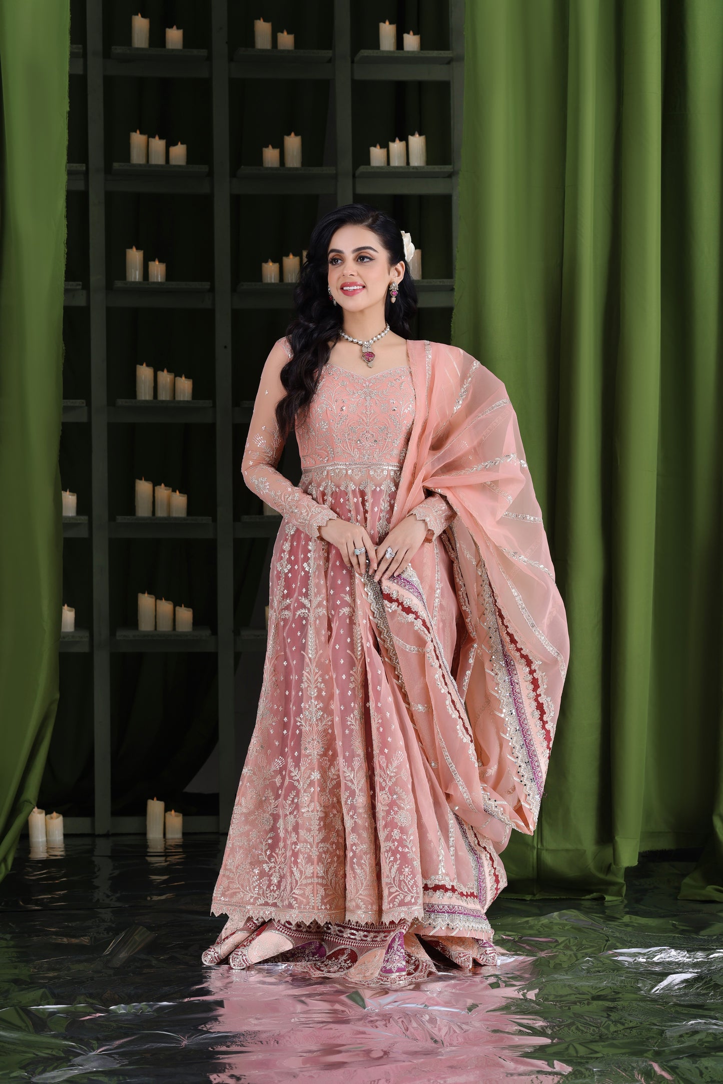 Rs 26500 Aneelas Stitched Wedding/ Bridal Emb Maxi 3pc [BR-19] [Dispatch Time 2 Months]