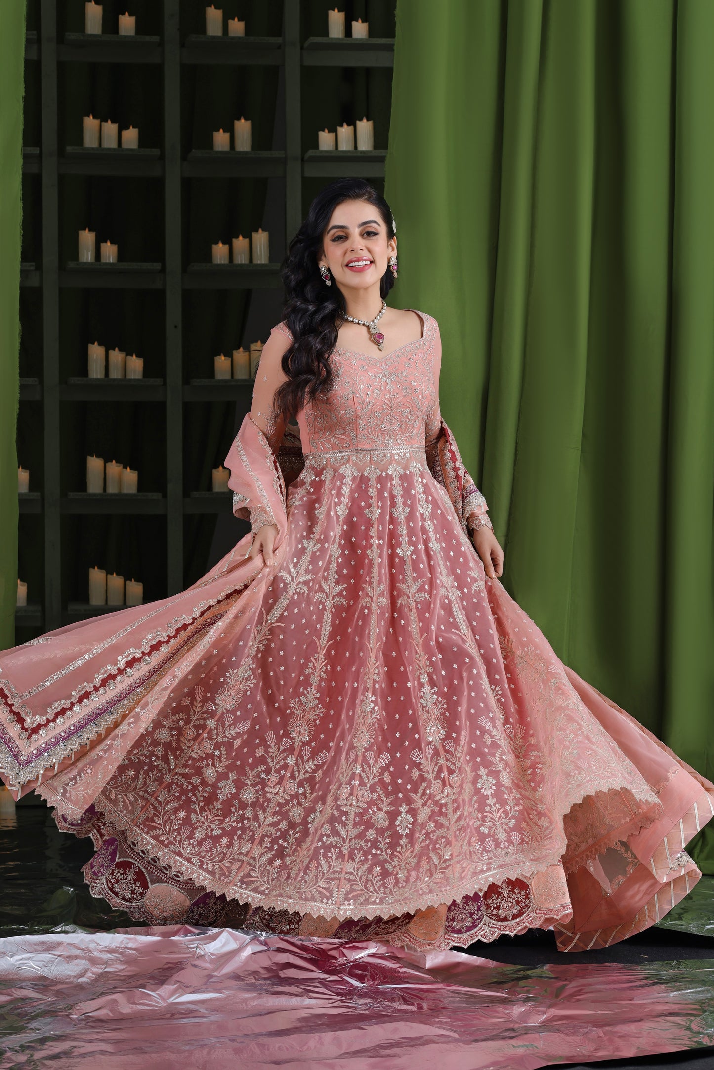 Rs 26500 Aneelas Stitched Wedding/ Bridal Emb Maxi 3pc [BR-19] [Dispatch Time 2 Months]