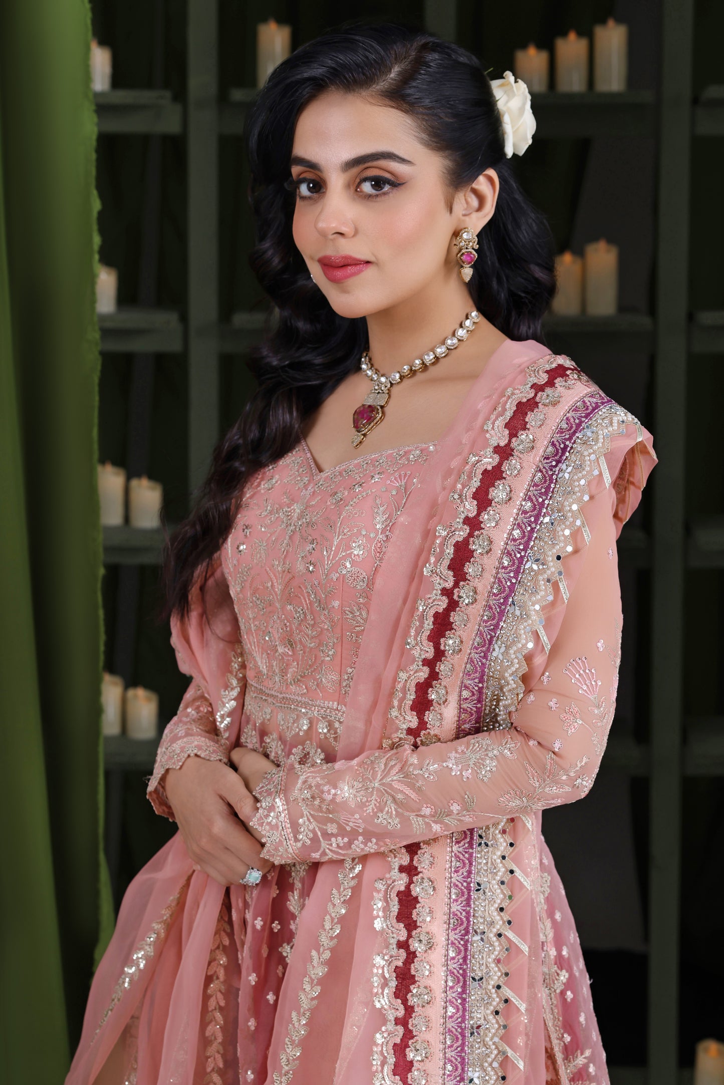 Rs 26500 Aneelas Stitched Wedding/ Bridal Emb Maxi 3pc [BR-19] [Dispatch Time 2 Months]