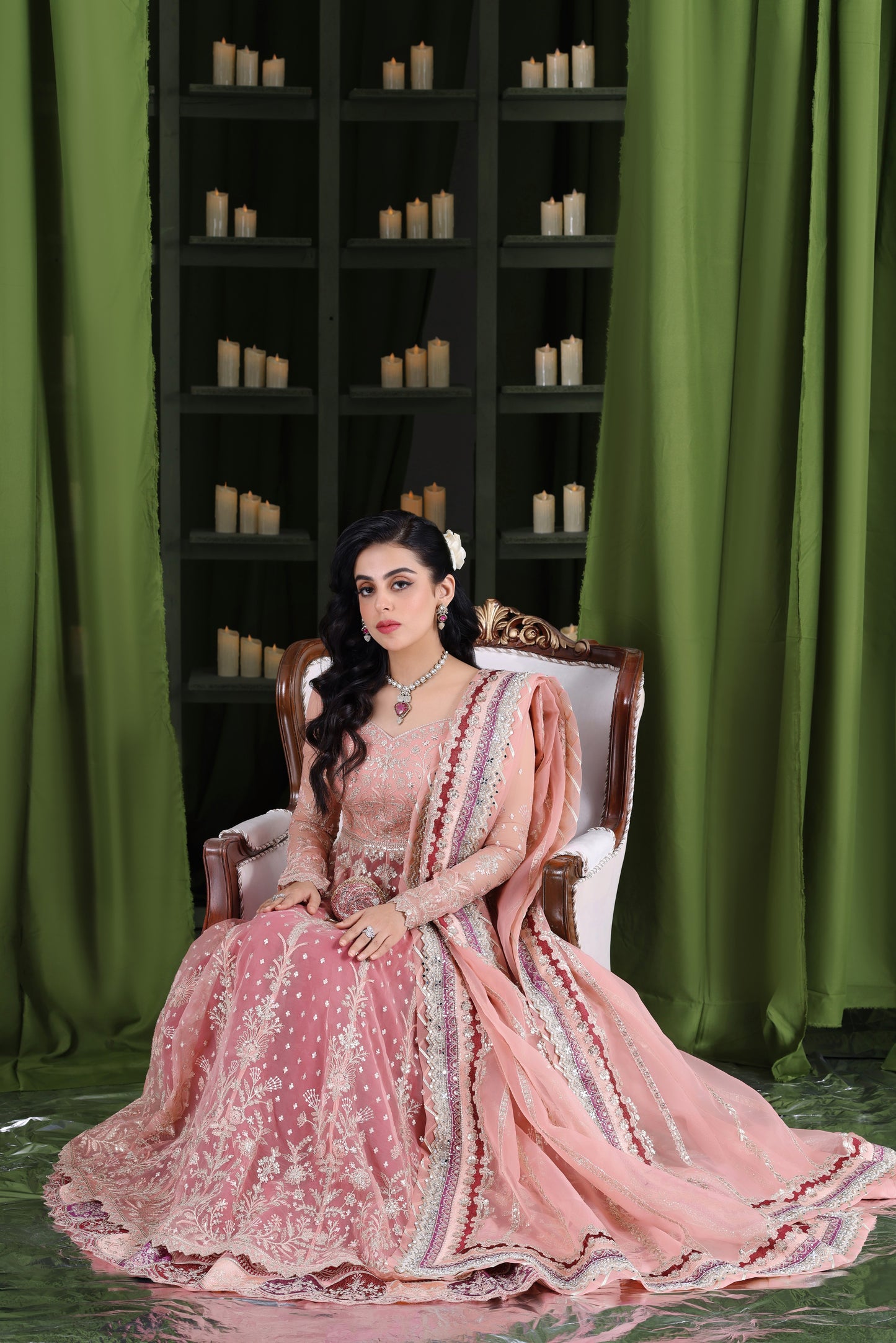 Rs 26500 Aneelas Stitched Wedding/ Bridal Emb Maxi 3pc [BR-19] [Dispatch Time 2 Months]