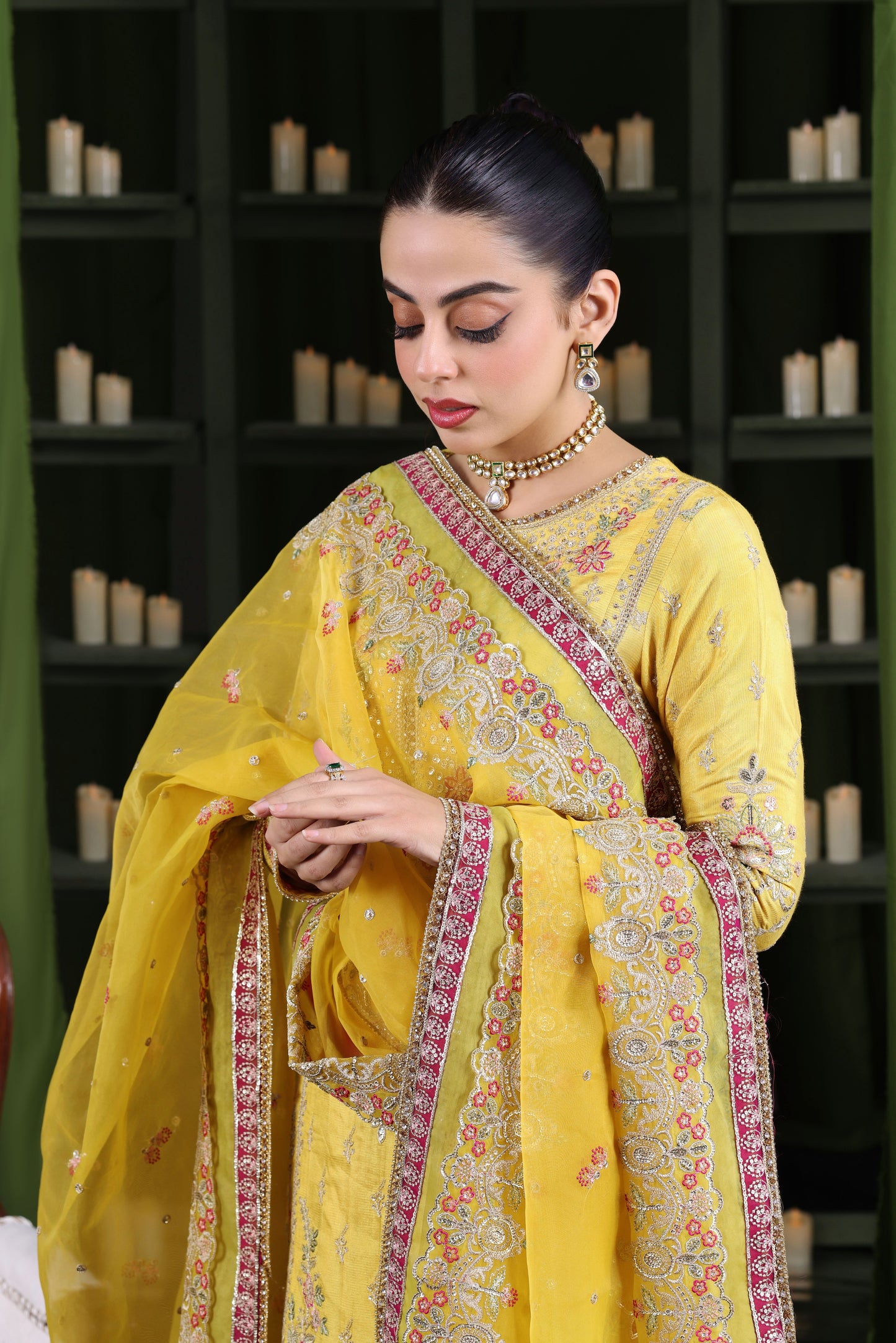 Rs 23500 Aneelas Stitched Wedding Raw Silk Organza Emb Duppata 3pc With Gharara [BR-22] [Dispatch Time 2 Months]