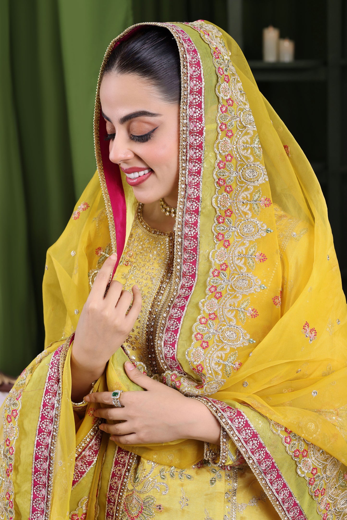 Rs 23500 Aneelas Stitched Wedding Raw Silk Organza Emb Duppata 3pc With Gharara [BR-22] [Dispatch Time 2 Months]