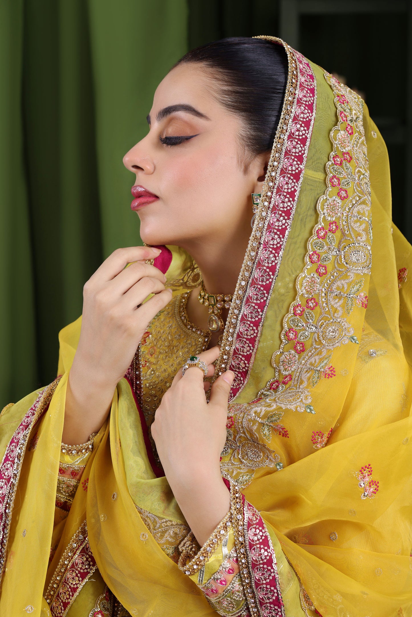 Rs 23500 Aneelas Stitched Wedding Raw Silk Organza Emb Duppata 3pc With Gharara [BR-22] [Dispatch Time 2 Months]