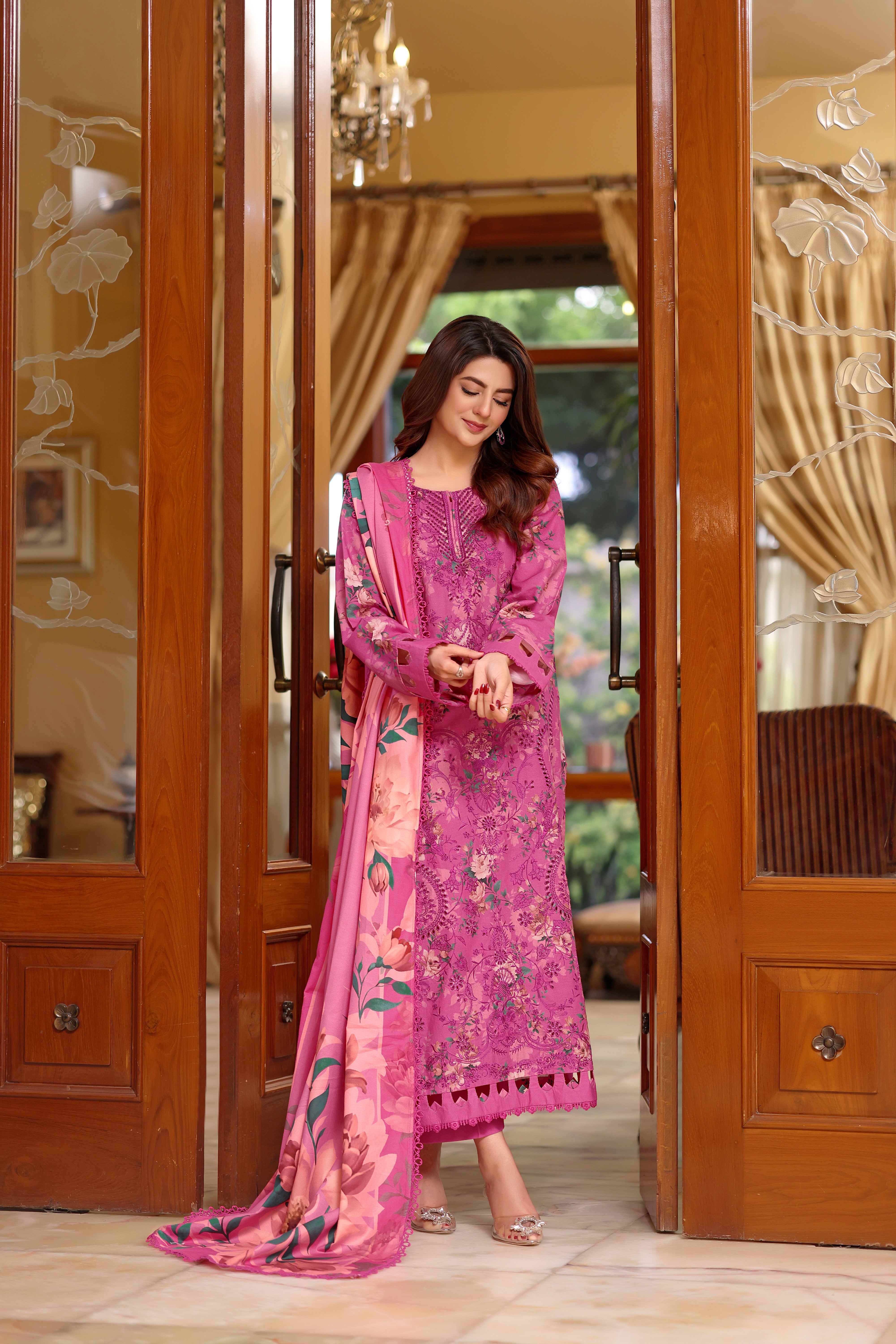 Aneelas Stitched Khadar Emb 3pc With Shawl [WPR-06] [Dispatch Time 2 Months]