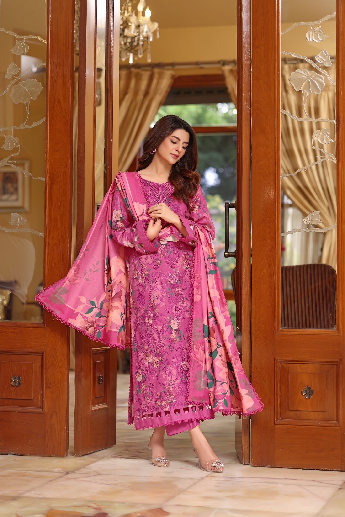 Aneelas Stitched Khadar Emb 3pc With Shawl [WPR-06] [Dispatch Time 2 Months]