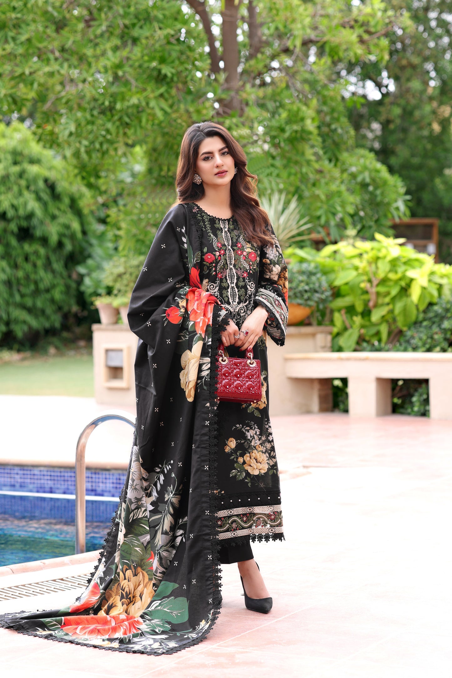 Aneelas Stitched Print Khadar Emb Warm Shawl 3pc [WPR-11] [Dispatch Time 2 Months]