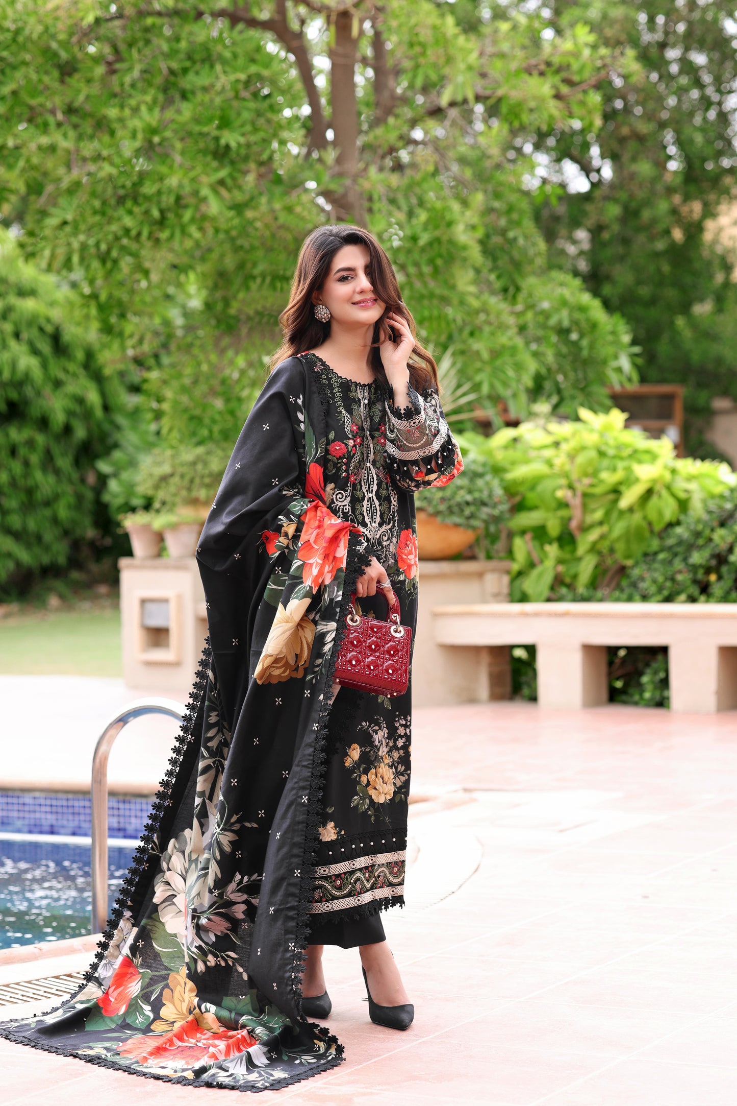 Aneelas Stitched Print Khadar Emb Warm Shawl 3pc [WPR-11] [Dispatch Time 2 Months]