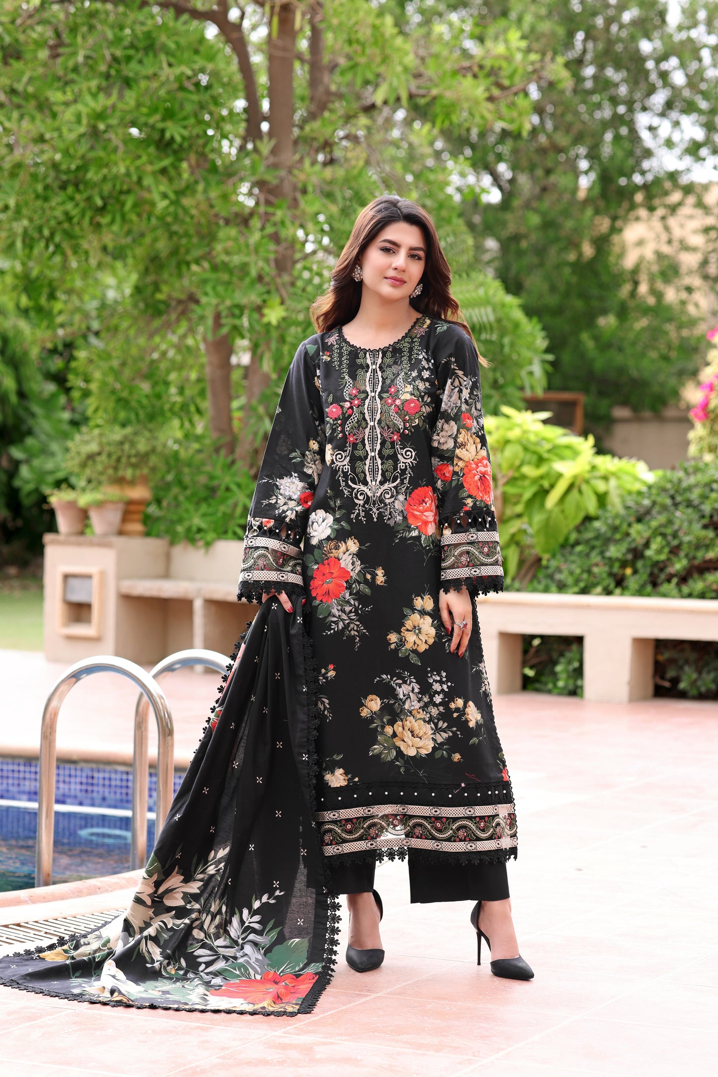 Aneelas Stitched Print Khadar Emb Warm Shawl 3pc [WPR-11] [Dispatch Time 2 Months]