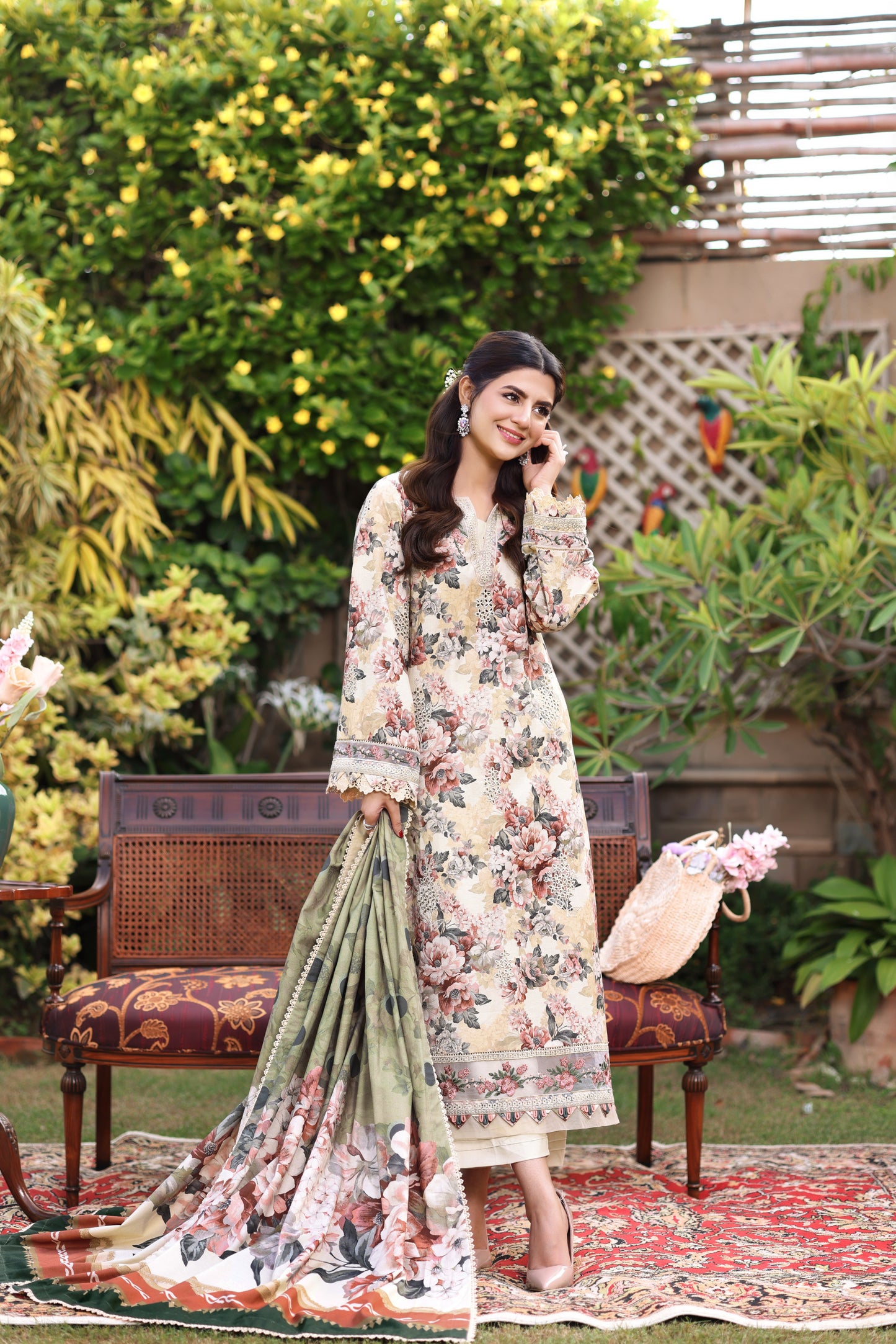 Aneelas Stitched Khadar Print Emb 3pc [WPR-02] [Dispatch Time 2 Months]