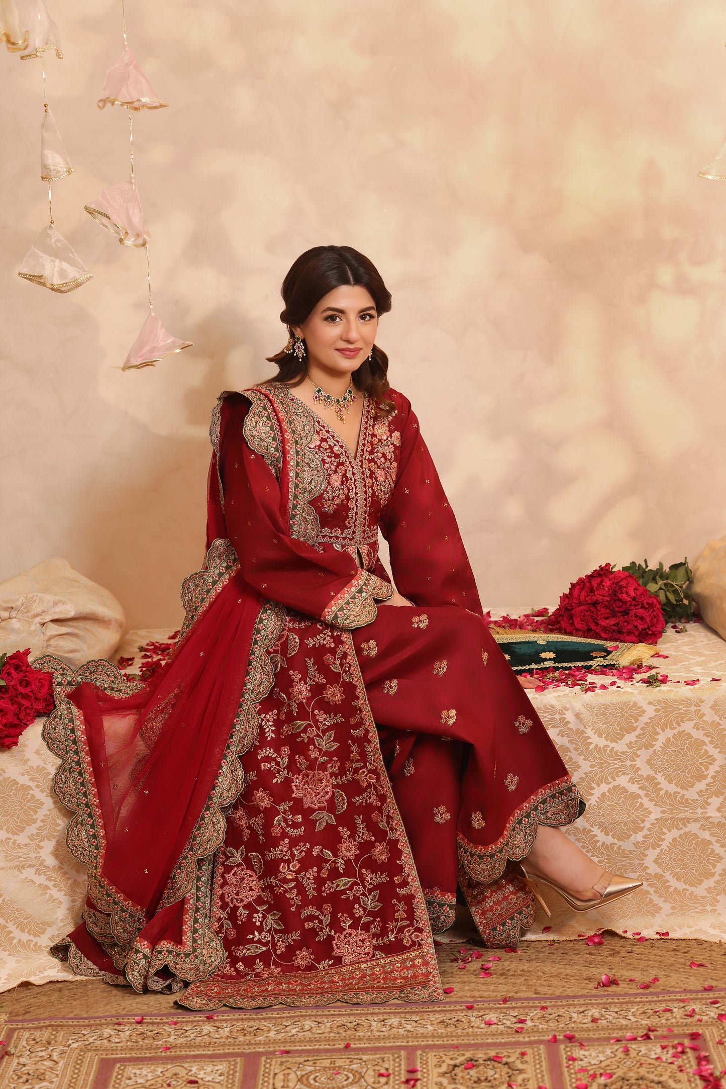 Aneelas Raw Silk Semi Formal Emb 3pc Net Duppata [FC-27] [Dispatch Time 2 Months]
