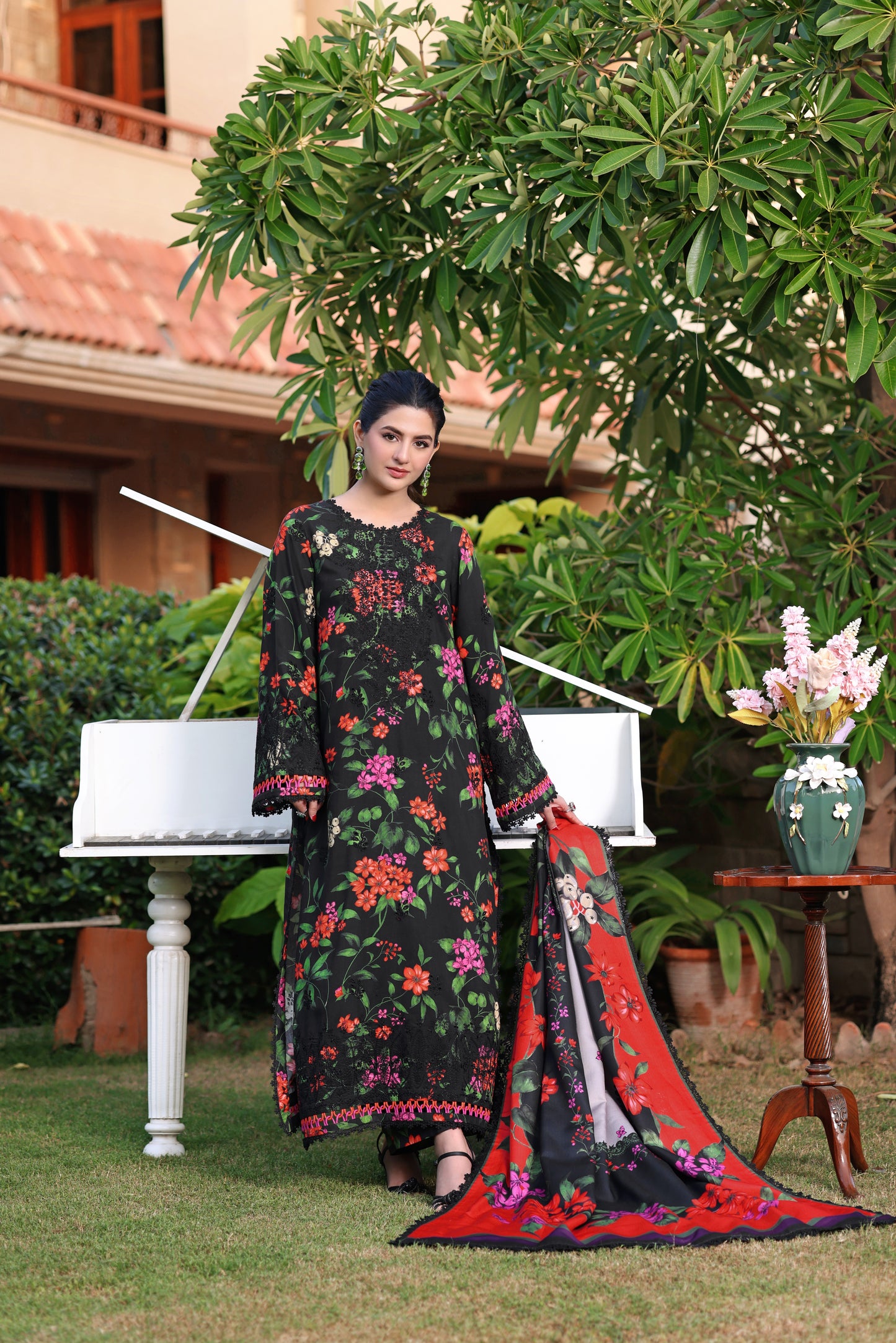 Aneelas Stitched Viscose Emb Warm Shawl 3pc [WPR-05] [Dispatch Time 2 Months]