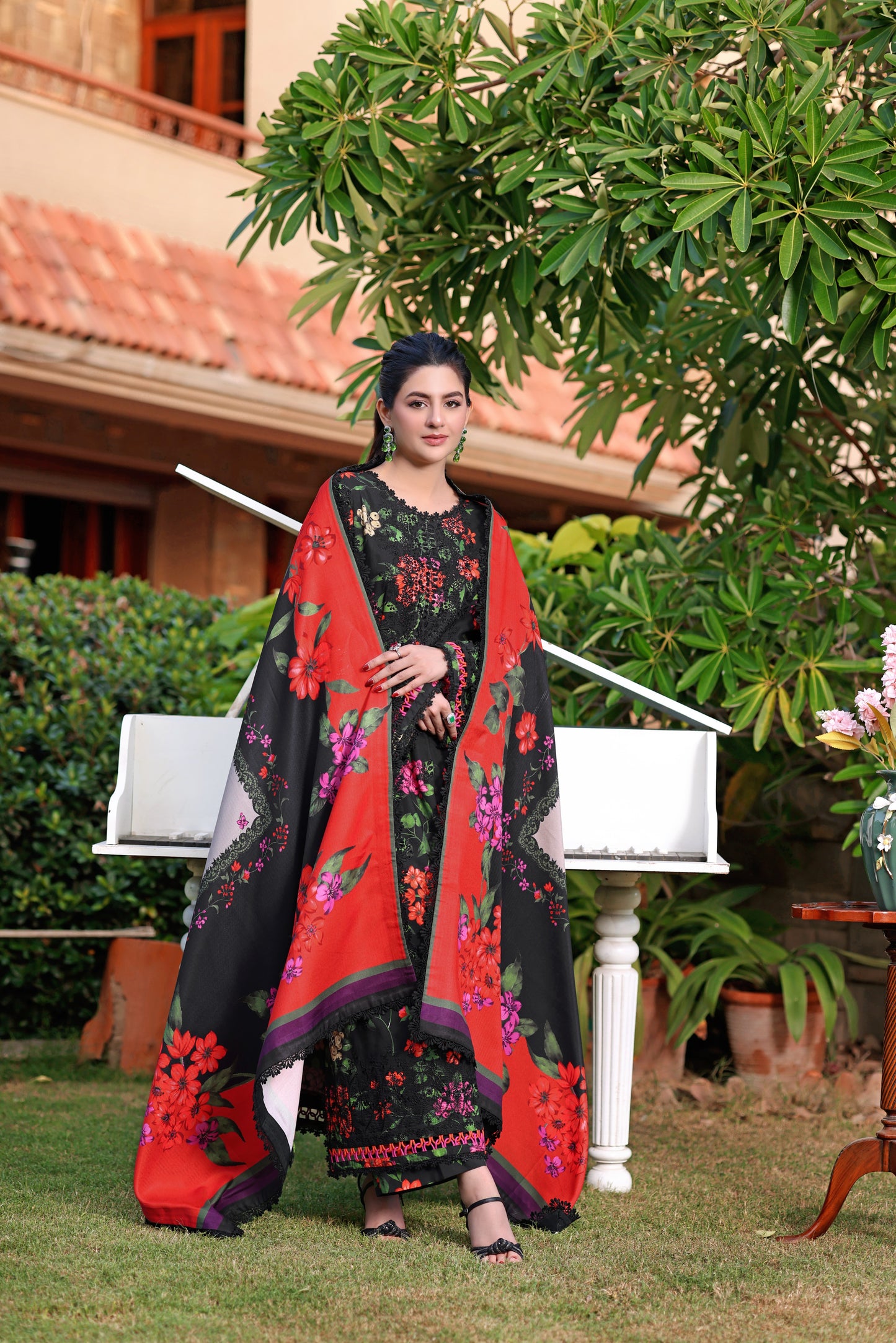 Aneelas Stitched Viscose Emb Warm Shawl 3pc [WPR-05] [Dispatch Time 2 Months]