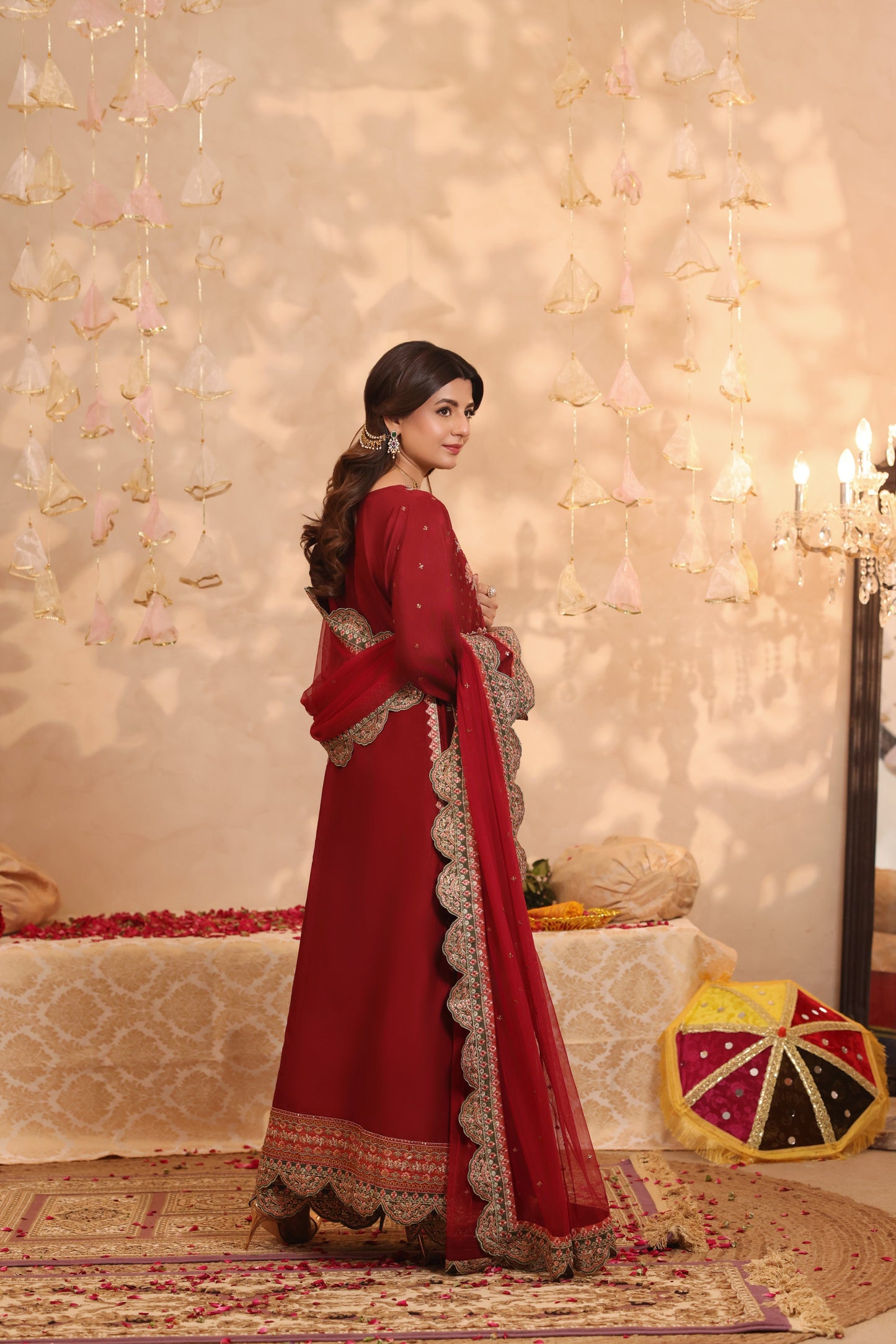 Aneelas Raw Silk Semi Formal Emb 3pc Net Duppata [FC-27] [Dispatch Time 2 Months]