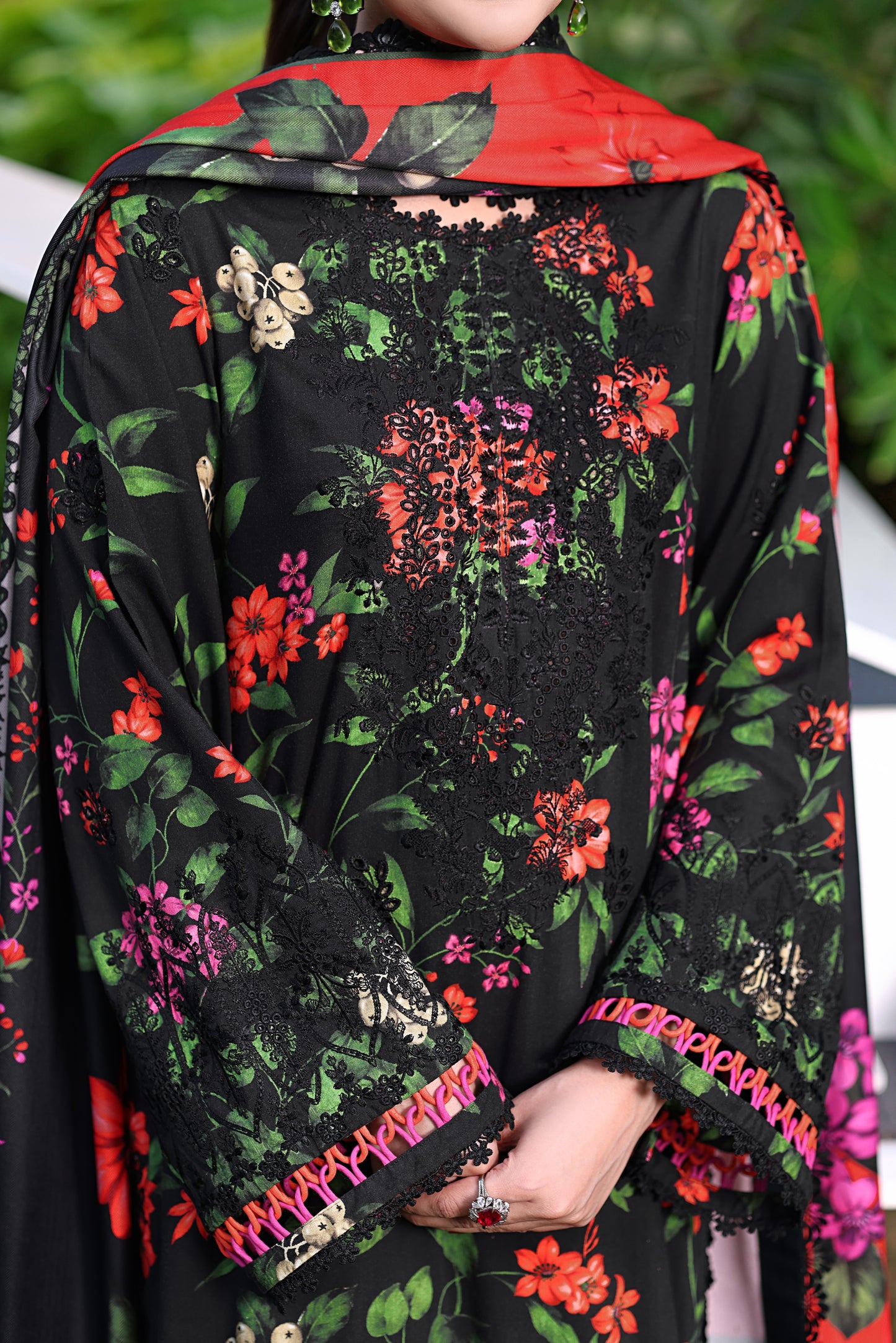 Aneelas Stitched Viscose Emb Warm Shawl 3pc [WPR-05] [Dispatch Time 2 Months]