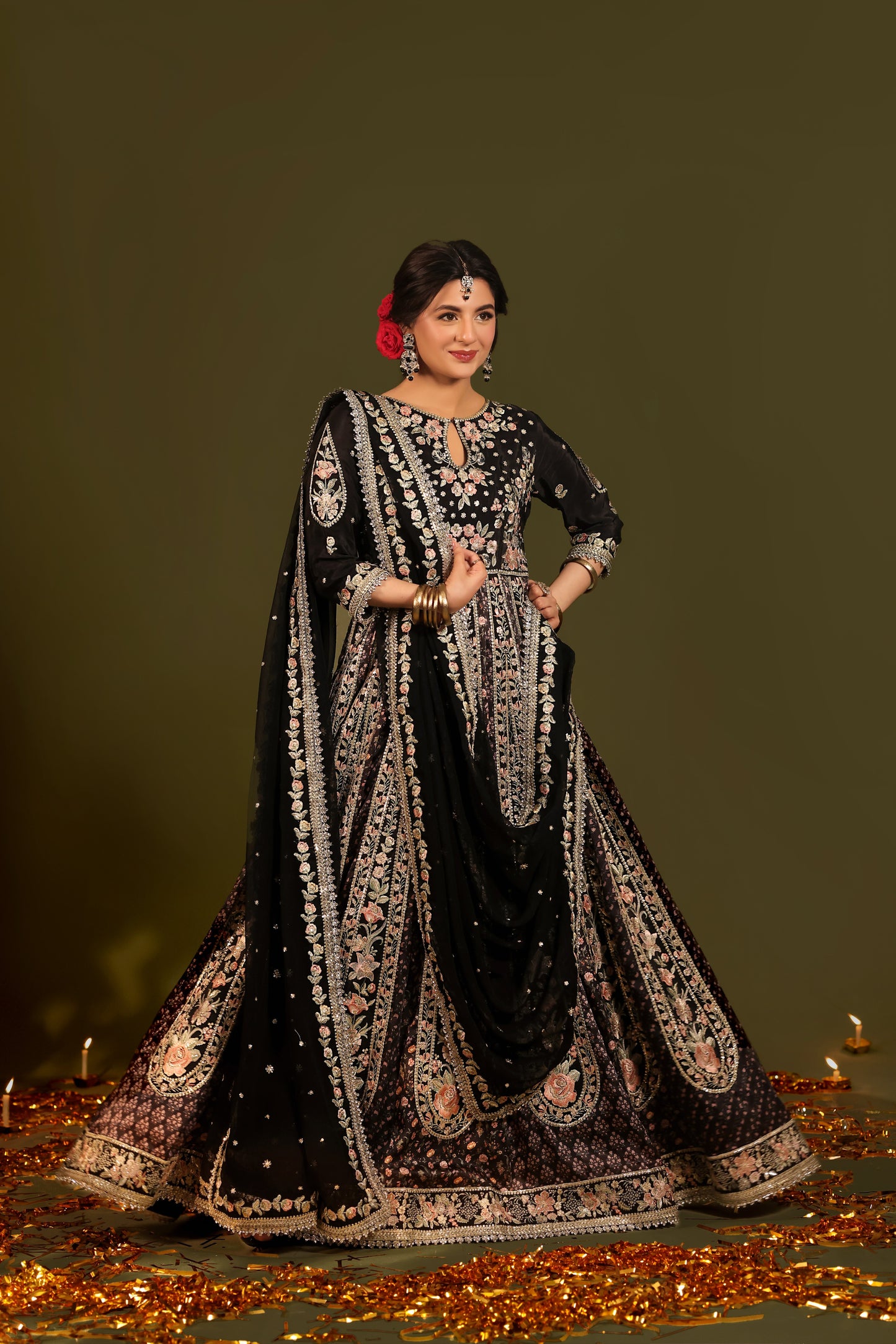 Aneelas Stitched Raw Silk Frock Semi Formal Emb 3pc [FC-23] [Dispatch Time 2.5 Months]