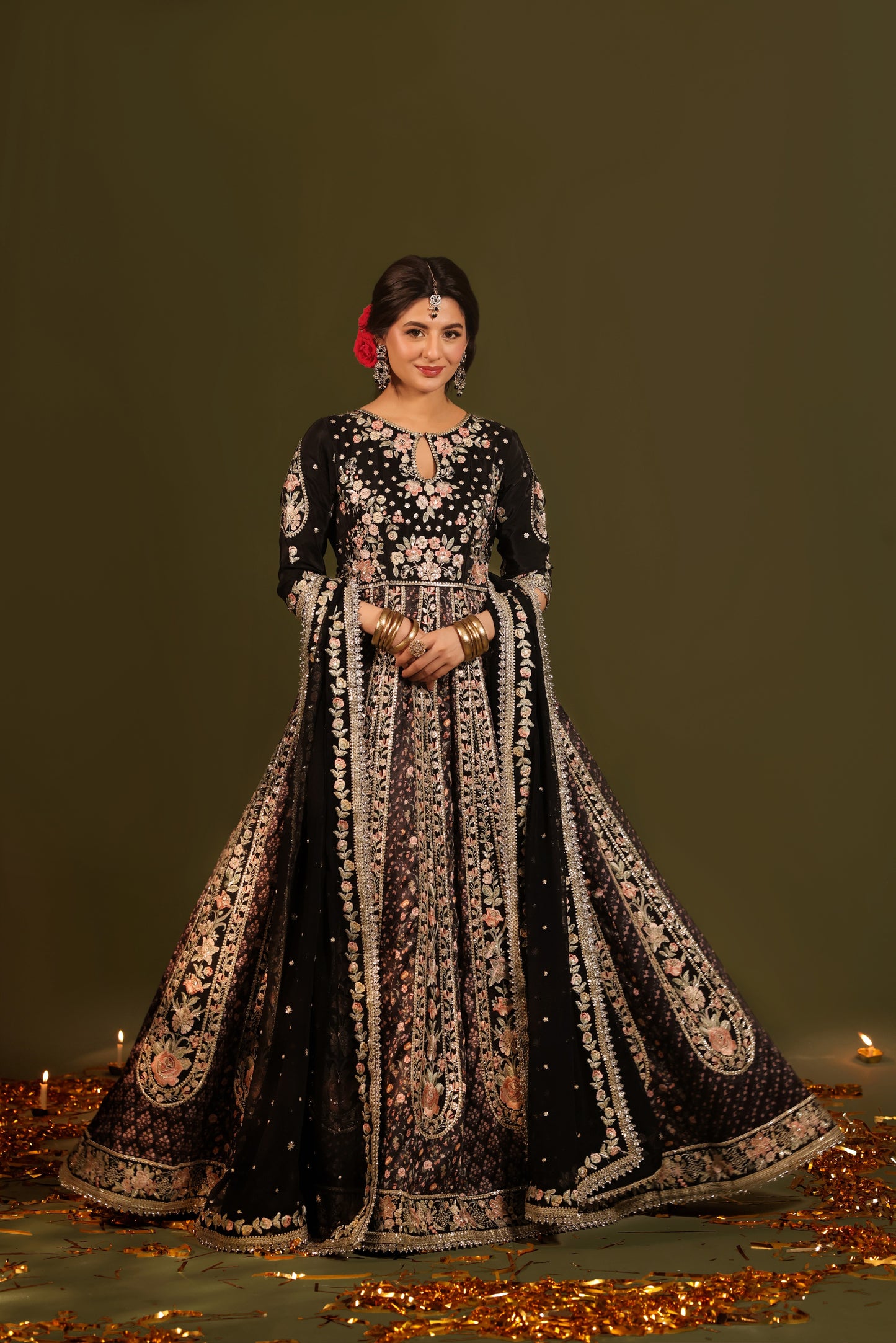 Aneelas Stitched Raw Silk Frock Semi Formal Emb 3pc [FC-23] [Dispatch Time 2.5 Months]