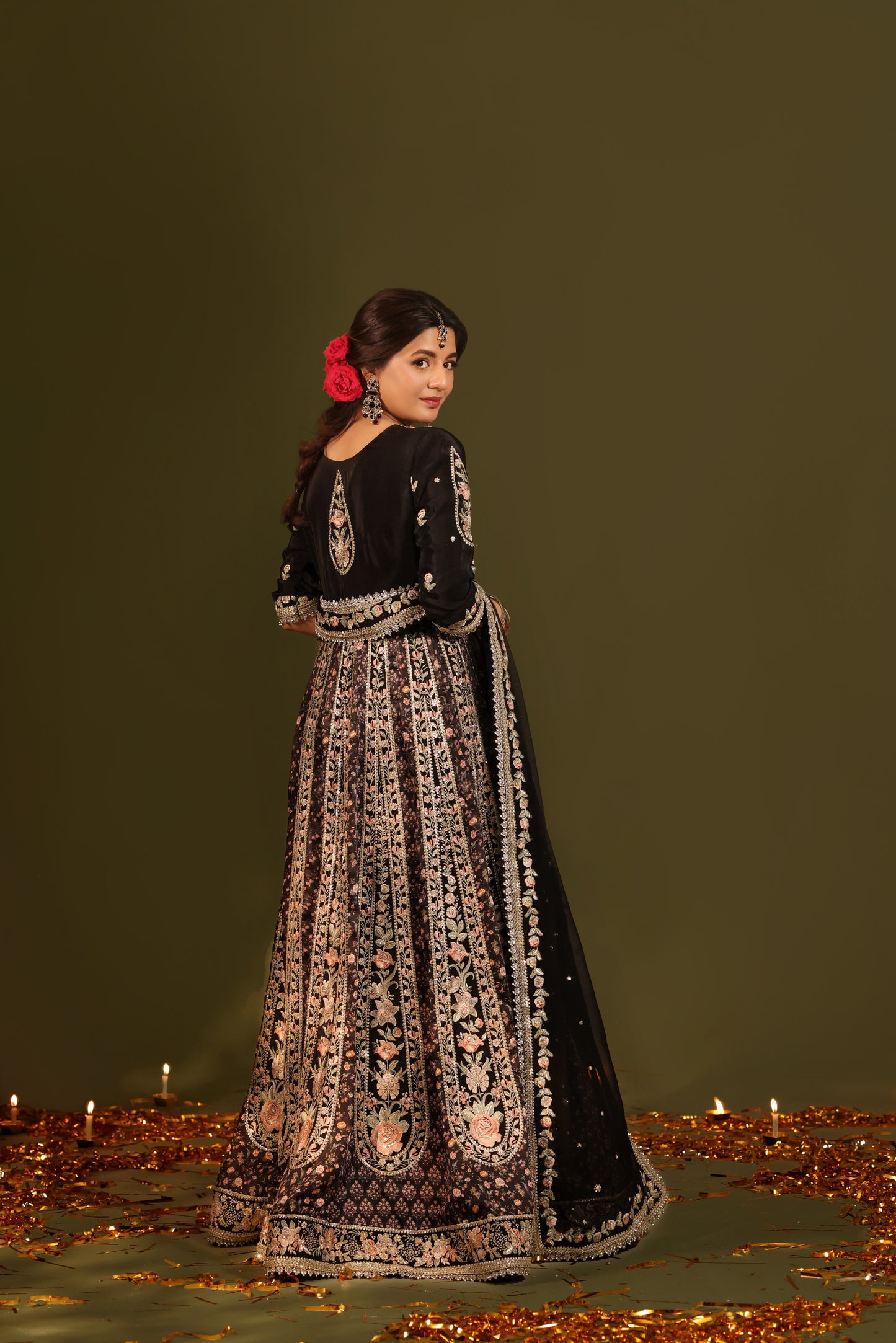 Aneelas Stitched Raw Silk Frock Semi Formal Emb 3pc [FC-23] [Dispatch Time 2.5 Months]