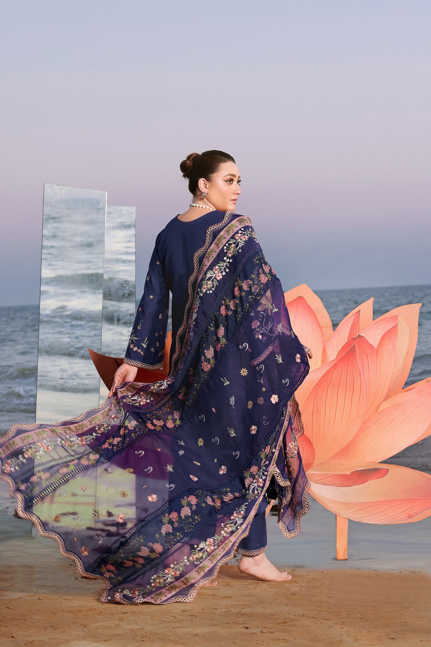 Rs 18000 Aneelas Stitched Lawn Emb 3pc With Ready Duppata [LUX-26-17] [Dispatch Time 2.5 Months]