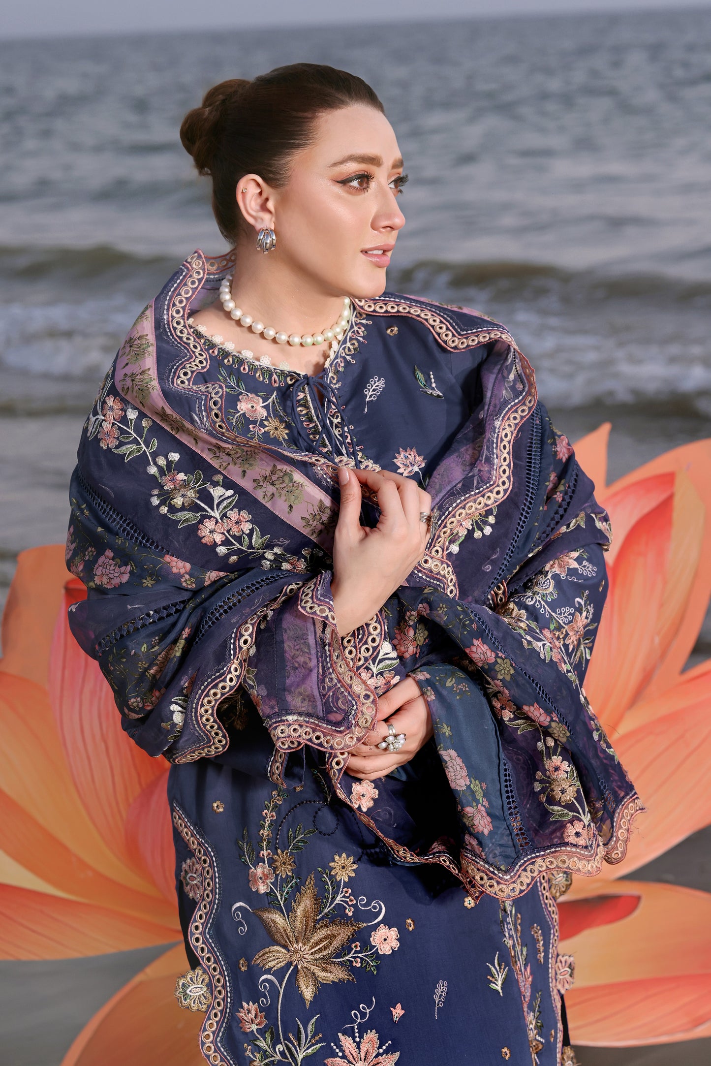 Rs 18000 Aneelas Stitched Lawn Emb 3pc With Ready Duppata [LUX-26-17] [Dispatch Time 2.5 Months]