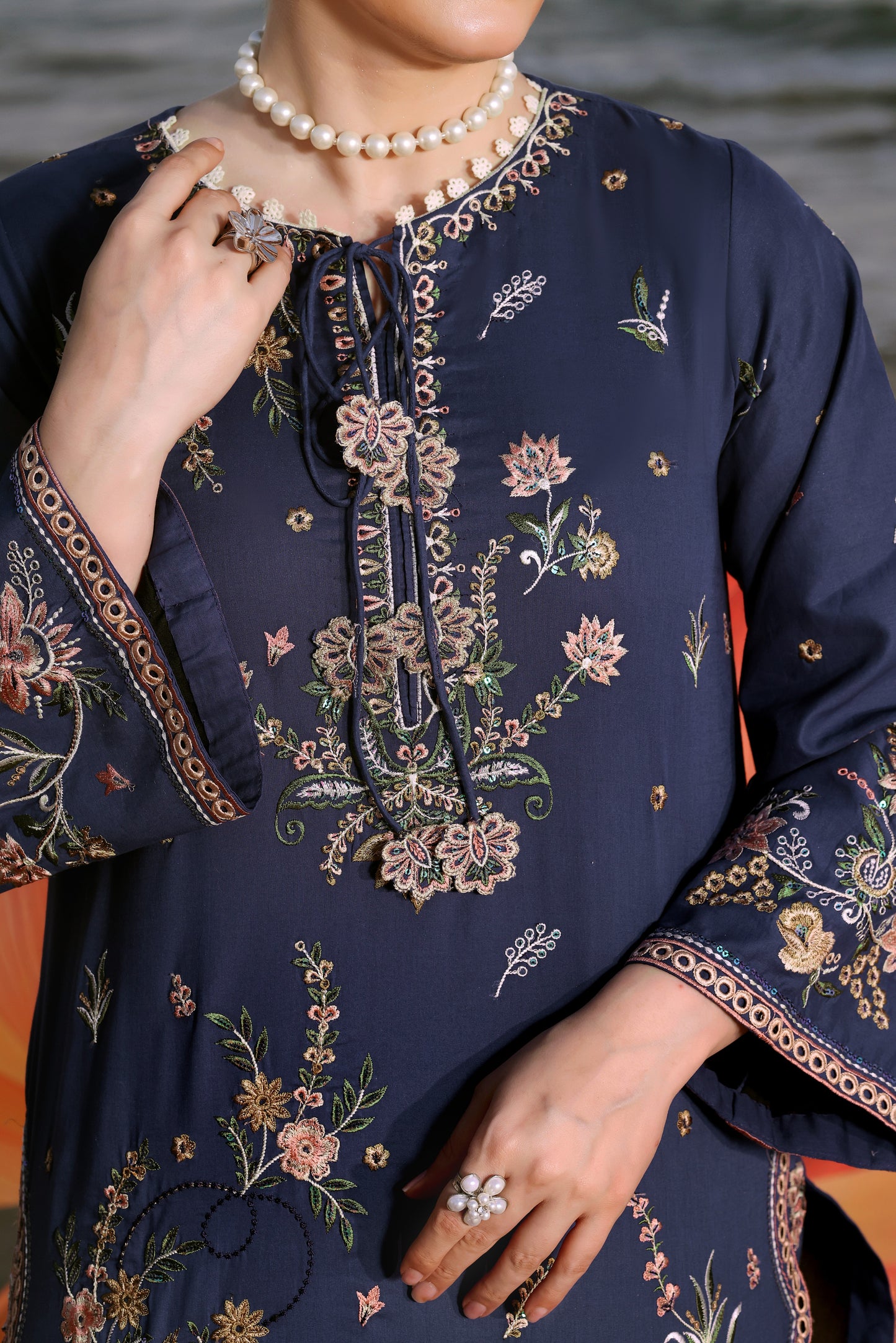 Rs 18000 Aneelas Stitched Lawn Emb 3pc With Ready Duppata [LUX-26-17] [Dispatch Time 2.5 Months]