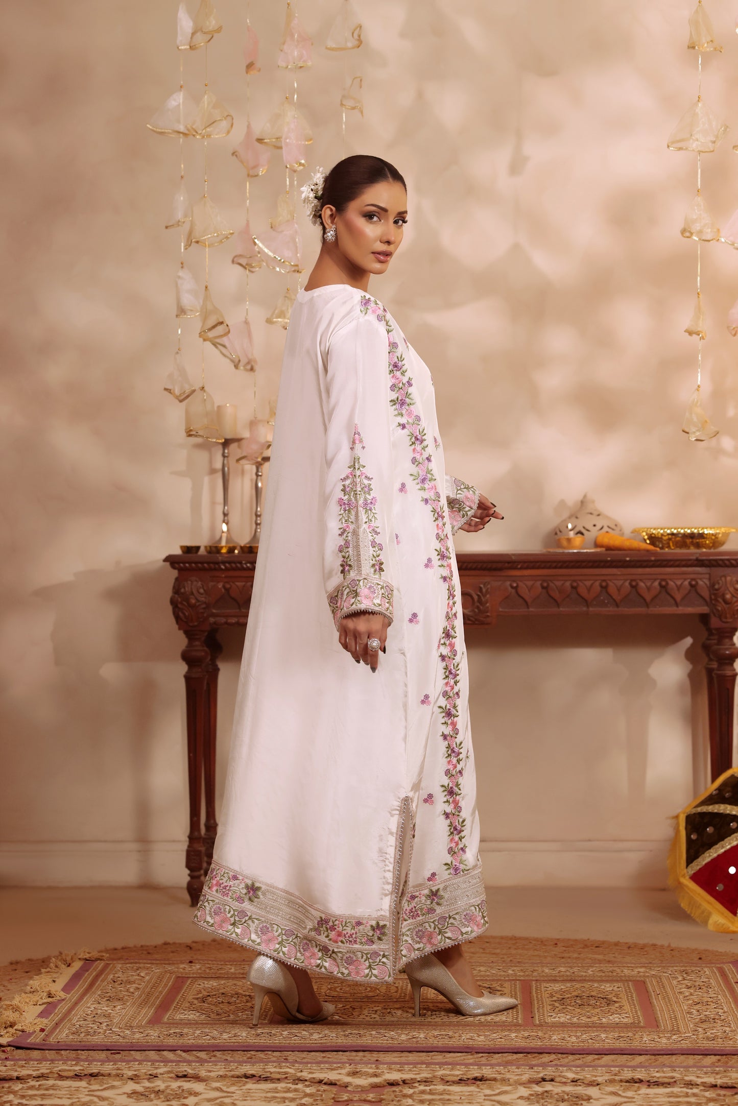 Aneelas Silk Emb Kaftan 2pc [FC-28] [Dispatch Time 2 Months]