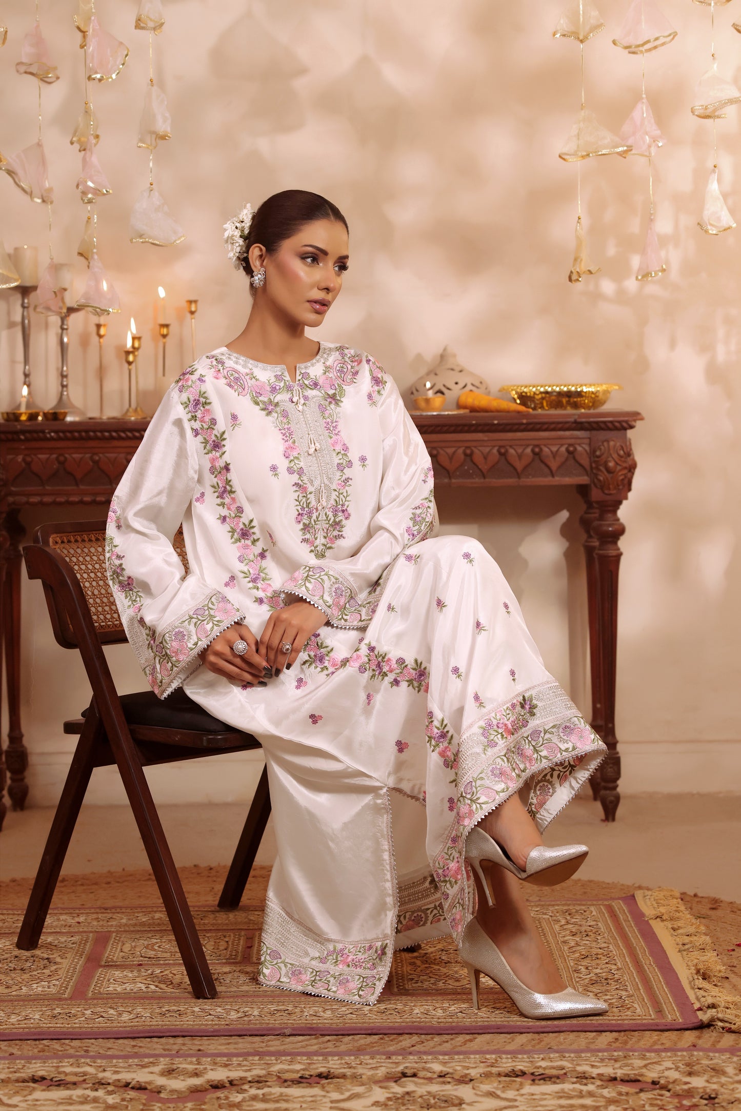 Aneelas Silk Emb Kaftan 2pc [FC-28] [Dispatch Time 2 Months]
