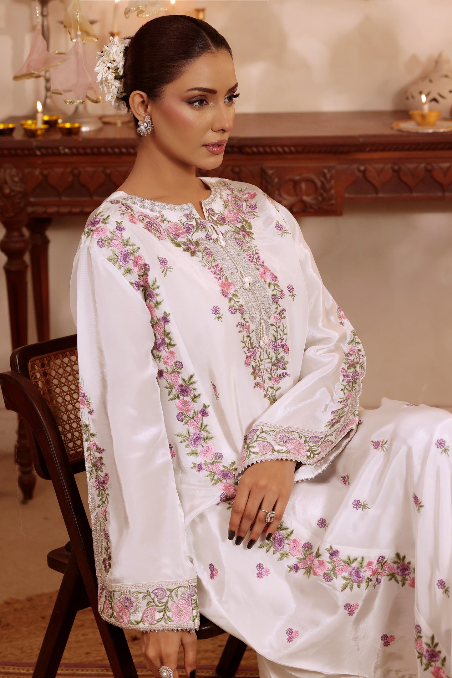 Aneelas Silk Emb Kaftan 2pc [FC-28] [Dispatch Time 2 Months]