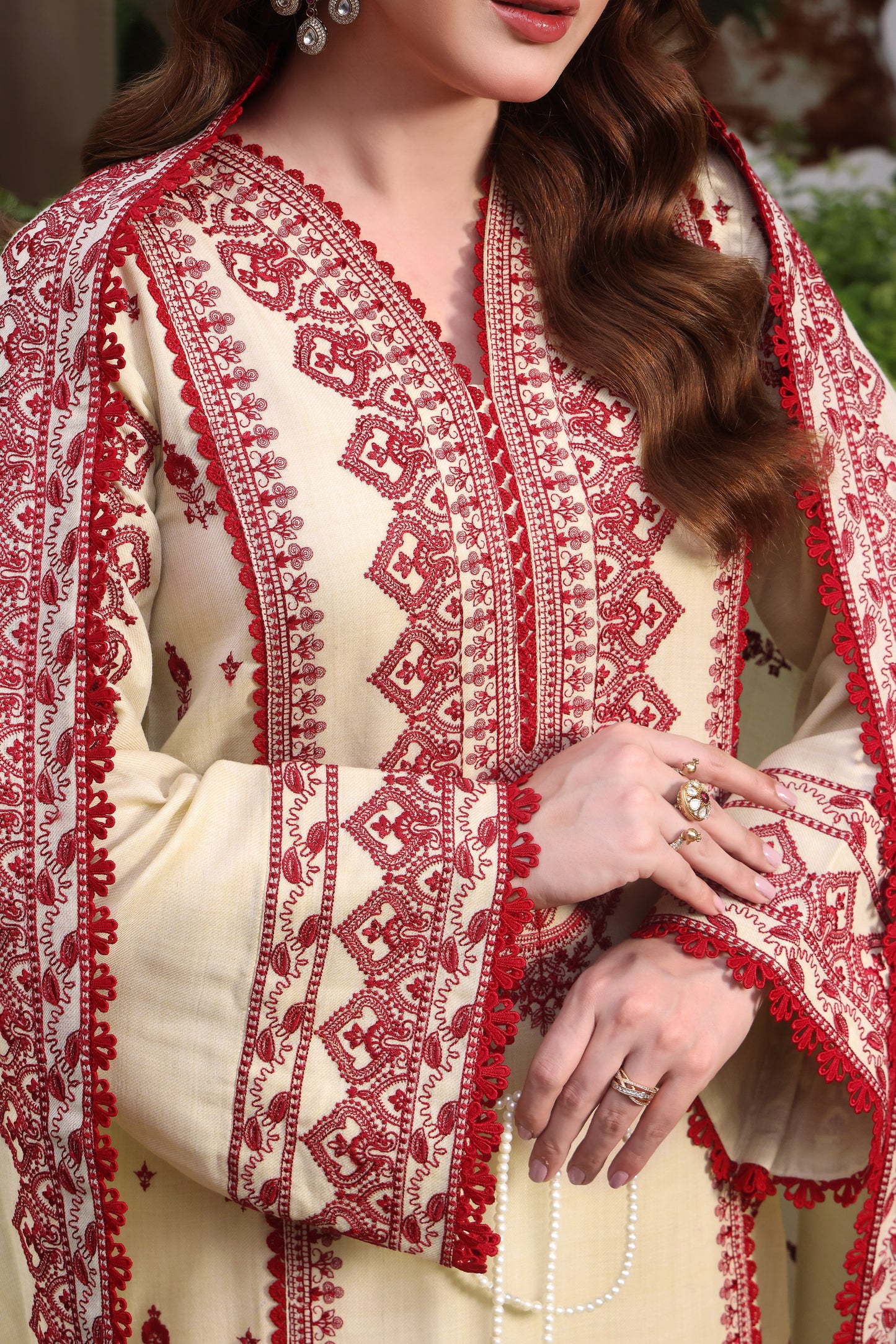 Aneelas Stitched Winter Khadar Emb Shawl 3pc [KR-02] [Dispatch Time 2 Months]
