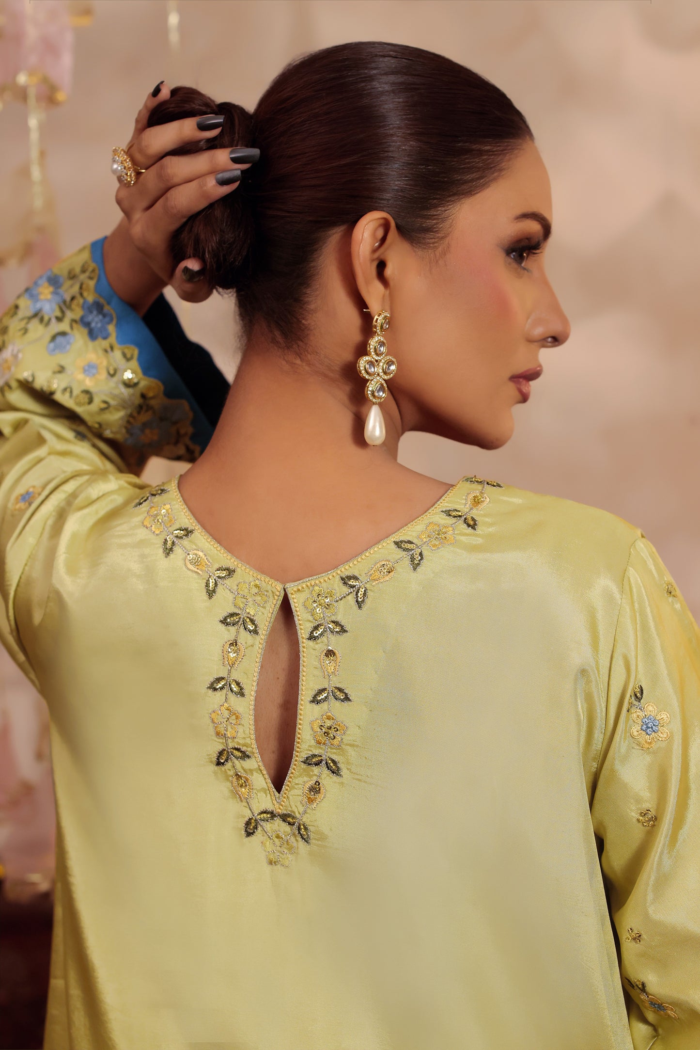 Rs 11500 Aneelas Stitched Raw Silk Emb Semi Formal Kaftan 2pc [FC-24] [Dispatch Time 2 Months]