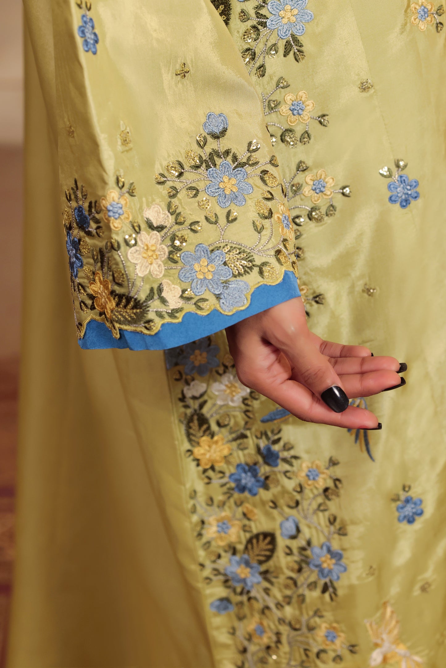 Rs 11500 Aneelas Stitched Raw Silk Emb Semi Formal Kaftan 2pc [FC-24] [Dispatch Time 2 Months]