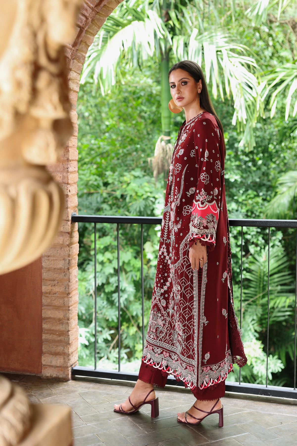 Aneelas Luxury Twill Emb 3pc Palachi Shawl [WLUX-26-15] [Expected Dispatch Time 2 Months]