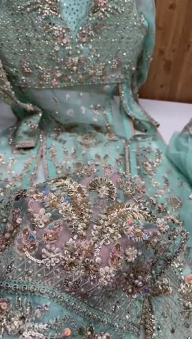 Rs 37500 Aneelas Stitched Bridal Ada Work Organza Raw Silk Trouser 3pc [BR-16] [Dispatch Time 2 Months]