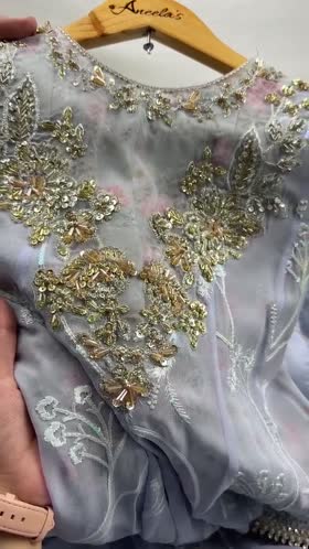Rs 31000 Aneelas Stitched Chiffon Ada Work Emb 3pc Maxi [MAWRA-07] [Dispatch Time 3 Months]