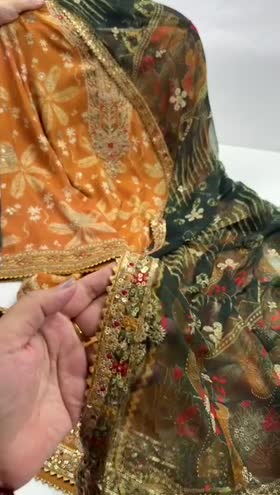 Rs 12000 Aneelas Stitched Lawn Print Emb 3pc with Chiffon Duppata [SPR-26-14] [Dispatch Time 2 Months]