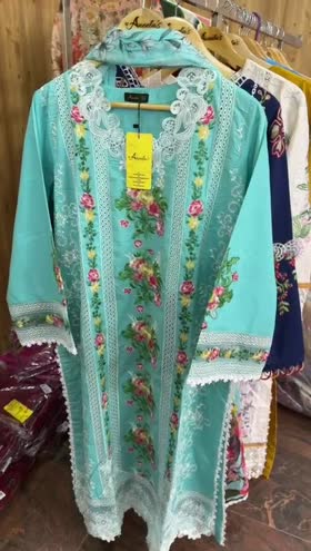 Rs 15000 Aneelas lawn Emb chiffon Duppata 3 pc stitched [Dispatch time 1 Month]