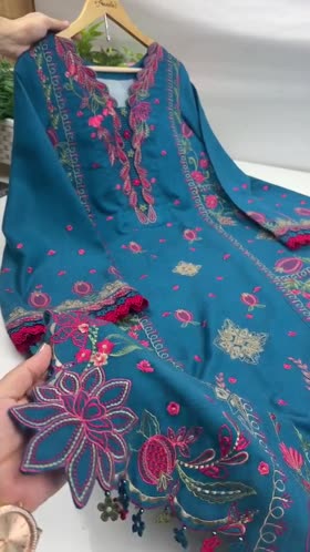 Rs 15950 Aneelas Stitched Peach Wool Emb 3pc With Shawl [PLX-26-01] [Est. Dispatch Time 2.5 Months]