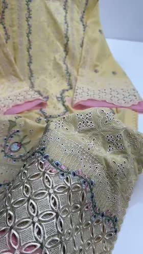 Rs 19000 Aneelas Stitched Luxury Lawn Emb 3pc with Emb Khadi Net Duppata [LUX-26-10] [Dispatch Time 2 Months]